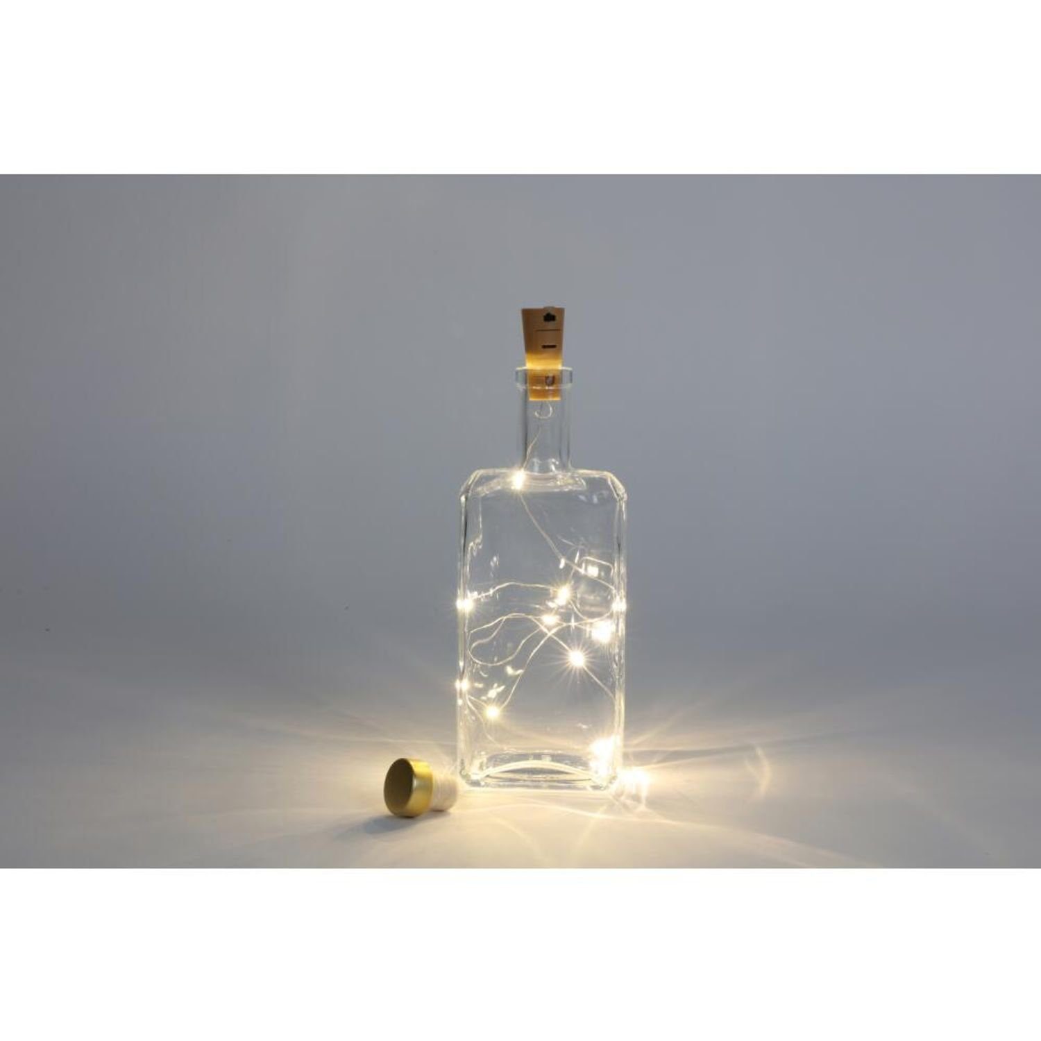 Vorratsdose Leer, Glas Dekoration Vorrat 15x Glas BURI Korkenverschluss Flasche Lichter 0,5L