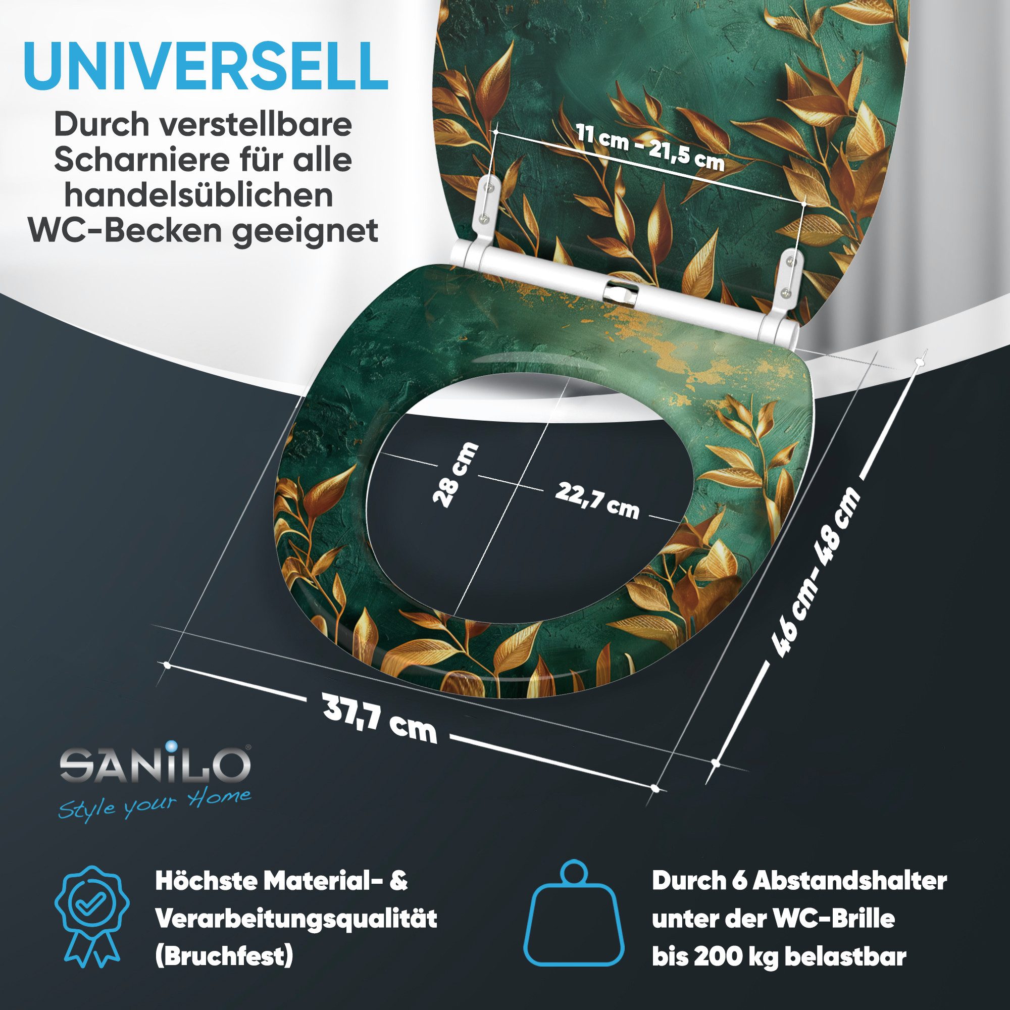 Sanilo WC-Sitz mit Absenkautomatik & Top Fix in vielen Designs, hochwertig, abnehmbar, leichte Montage von oben, mit Schraubenzieher – Bild 4 von 5