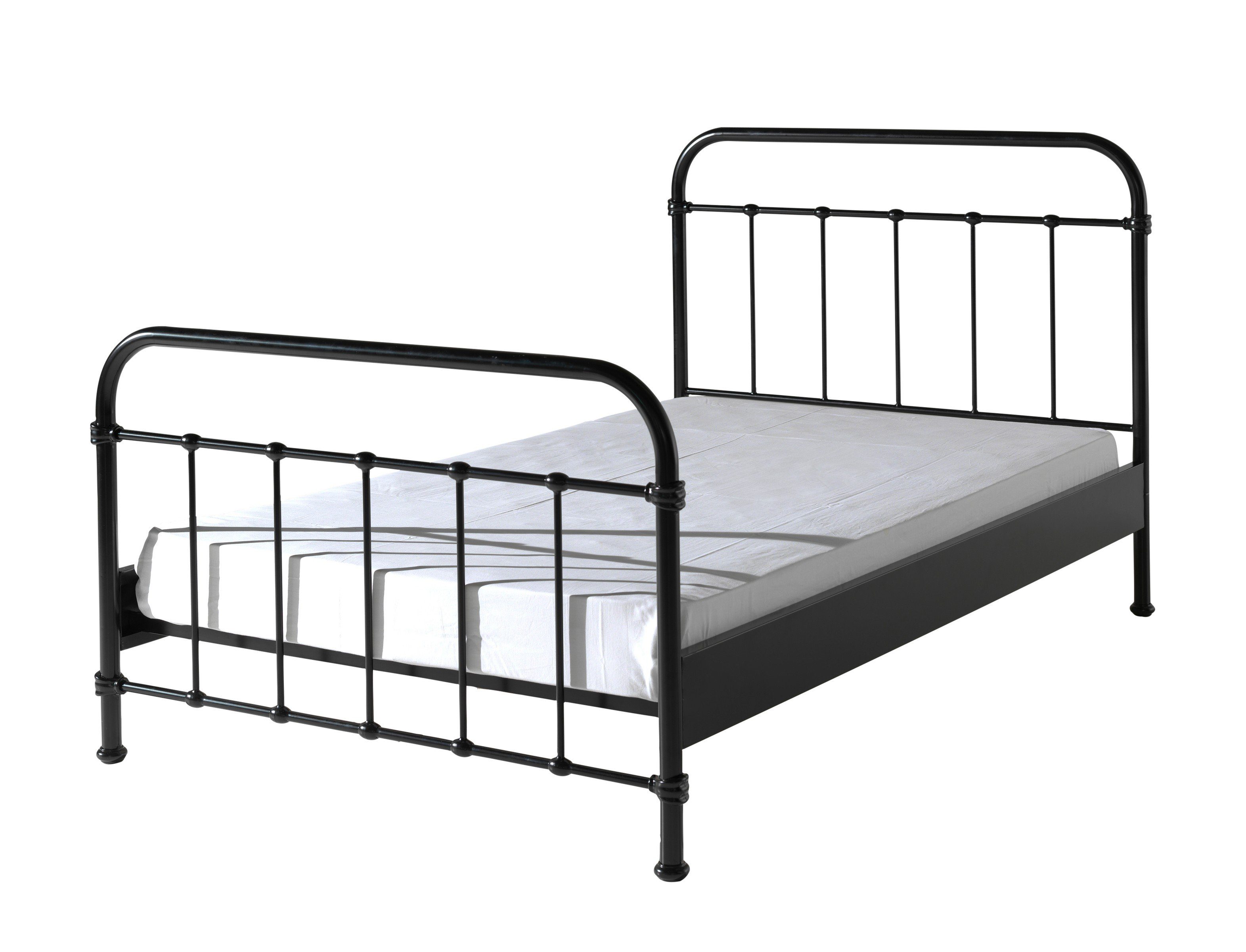 möbelando Metallbett NEW YORK, aus Metall in Schwarz. Abmessungen (BxHxT) 210x111x128,5 cm