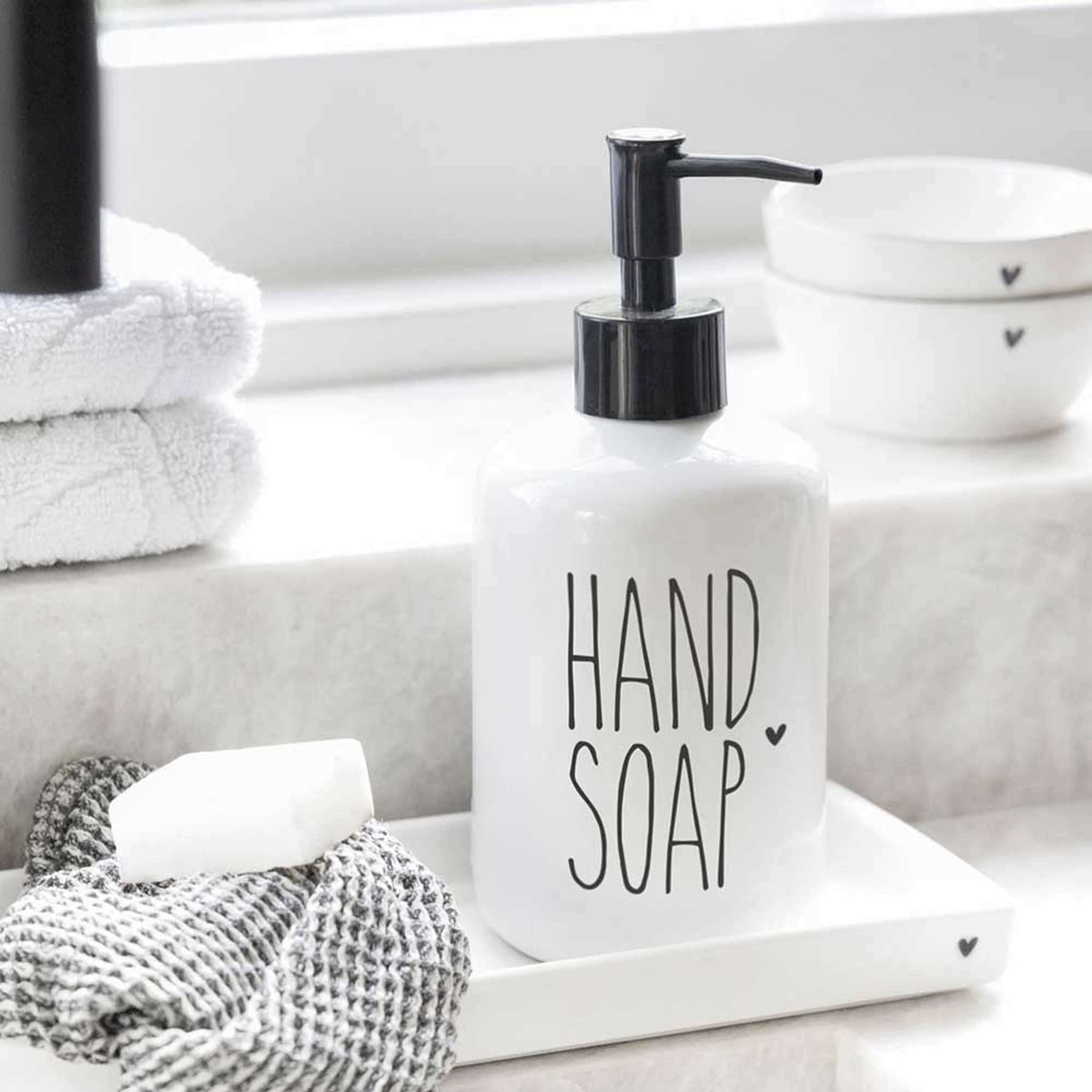 Bastion Collections Seifenspender Bastion Collections - Seifenspender Keramik 350ml Weiß Handsoap