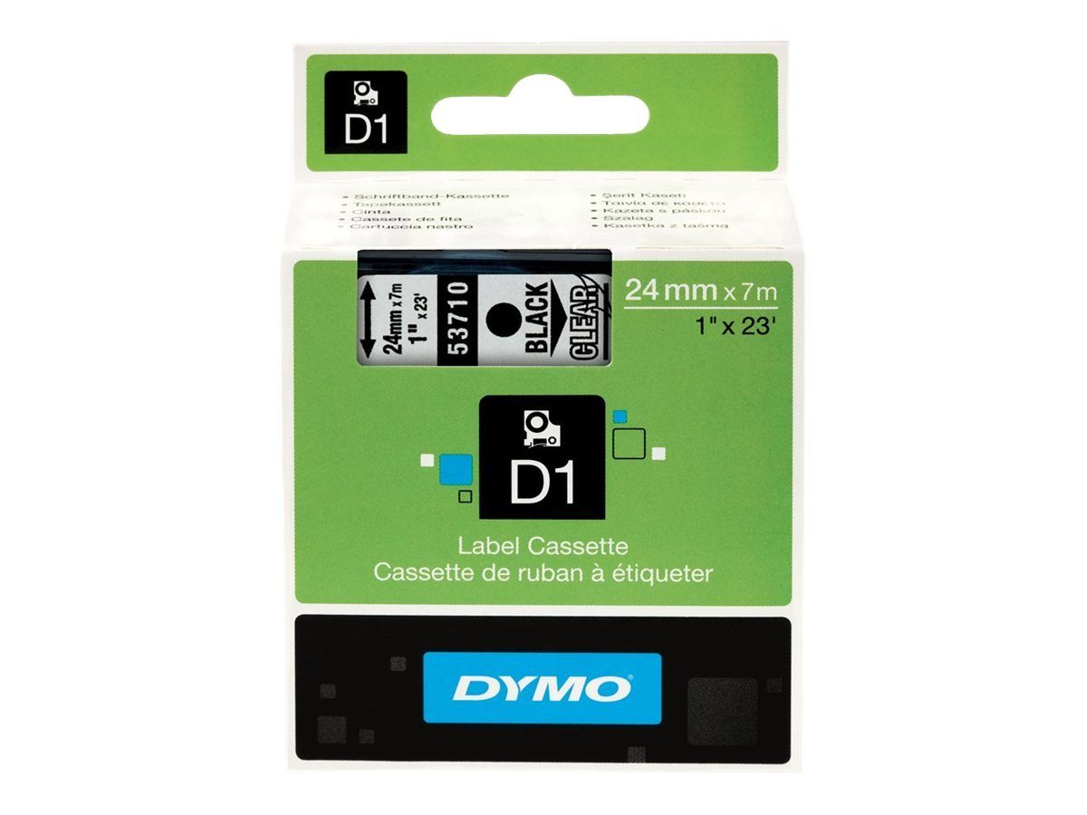 Thumbnail - DYMO Beschriftungsband DYMO D1-Schriftband 24 mm x 7 m schwarz auf transparent