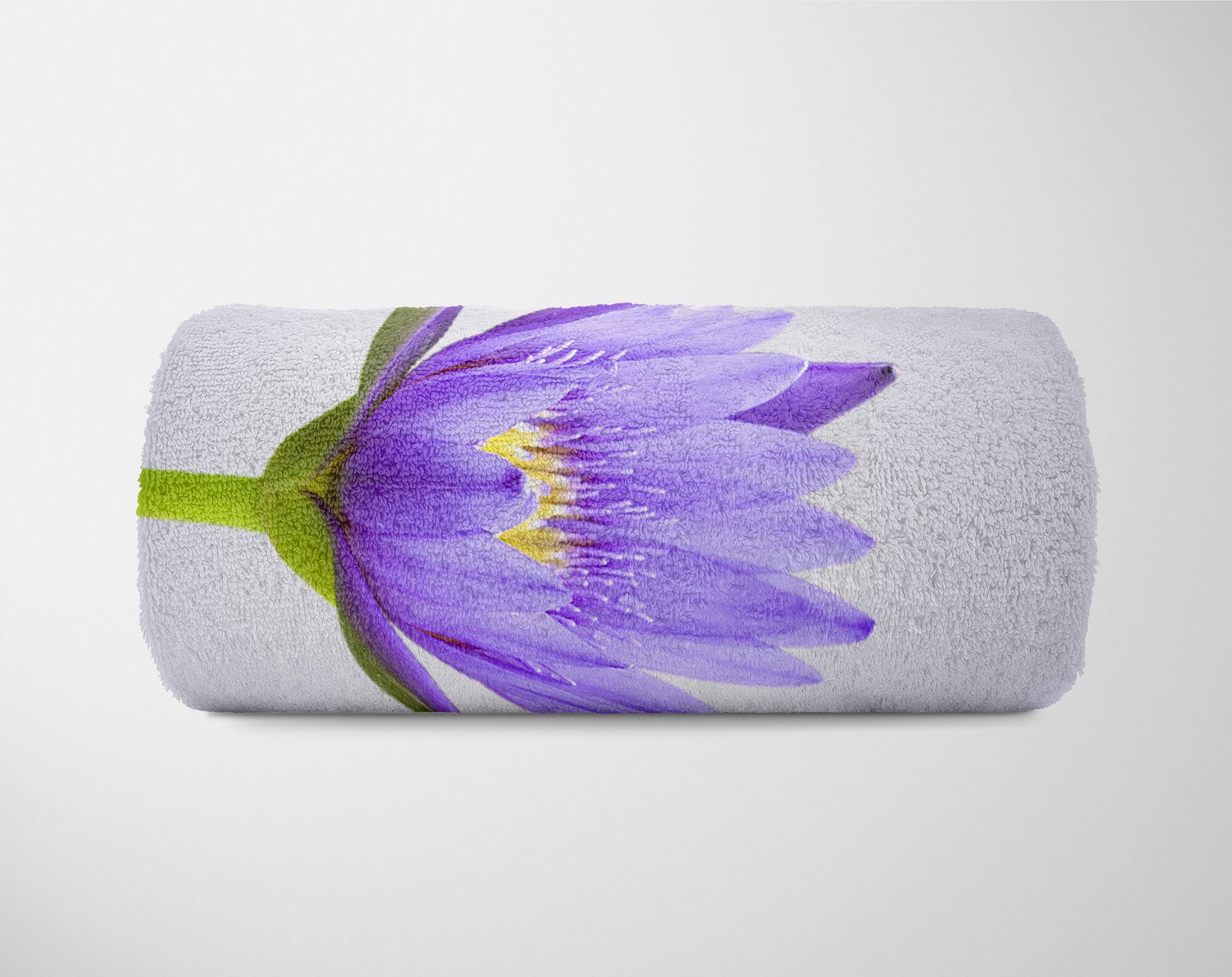 Baumwolle-Polyester-Mix Saunatuch Strandhandtuch mit Handtuch Blaue Art Blüte, Fotomotiv Handtuch Kuscheldecke Blume Handtücher Sinus (1-St),