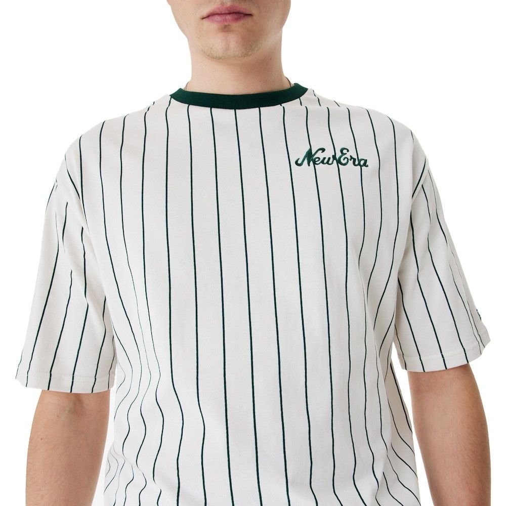 Print-Shirt New PINSTRIPE green off off white-dark Oversized Era white