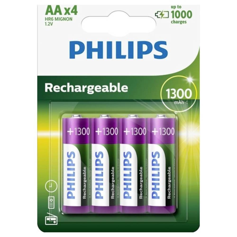 Philips Akku AA 1300mAh, 4er Akku