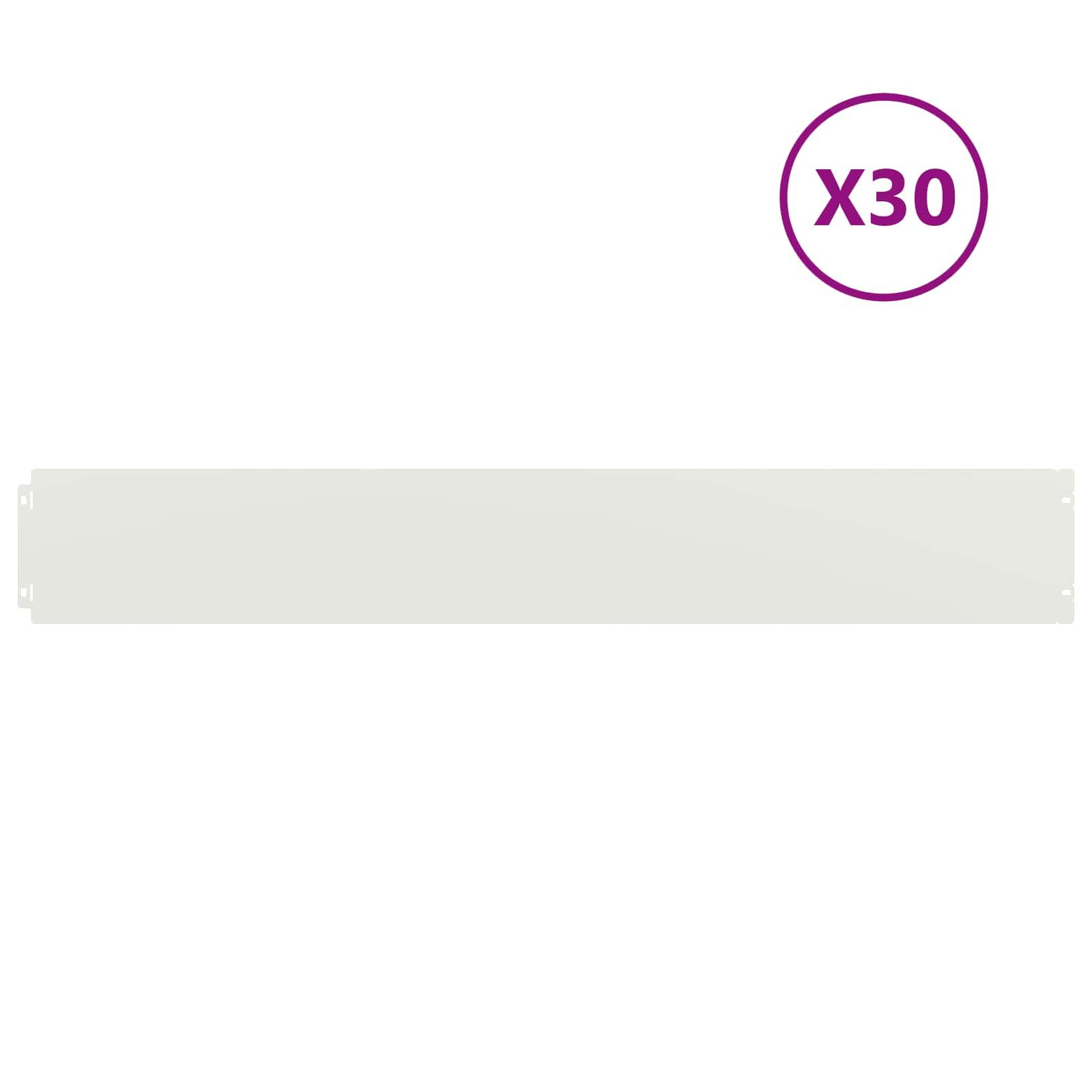 vidaXL Beetumrandung Rasenkante 30 stk. 15 x 103 cm Stahl Weiß
