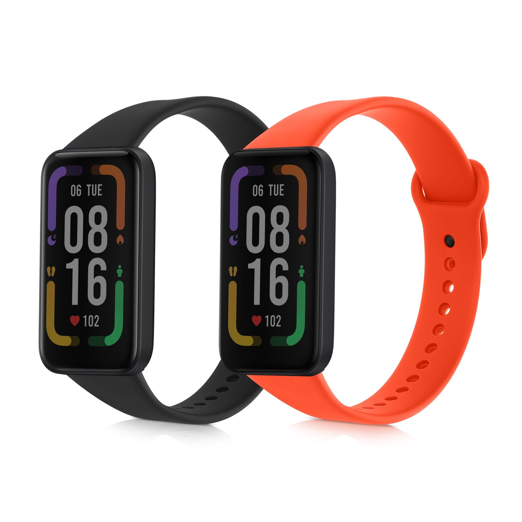 kwmobile 2x Uhrenarmband für Xiaomi Redmi Smart Band Pro Armband Smartwatch, 2-tlg., Fitnesstracker Band Set aus TPU Silikon - Ersatzarmband Smartwatch