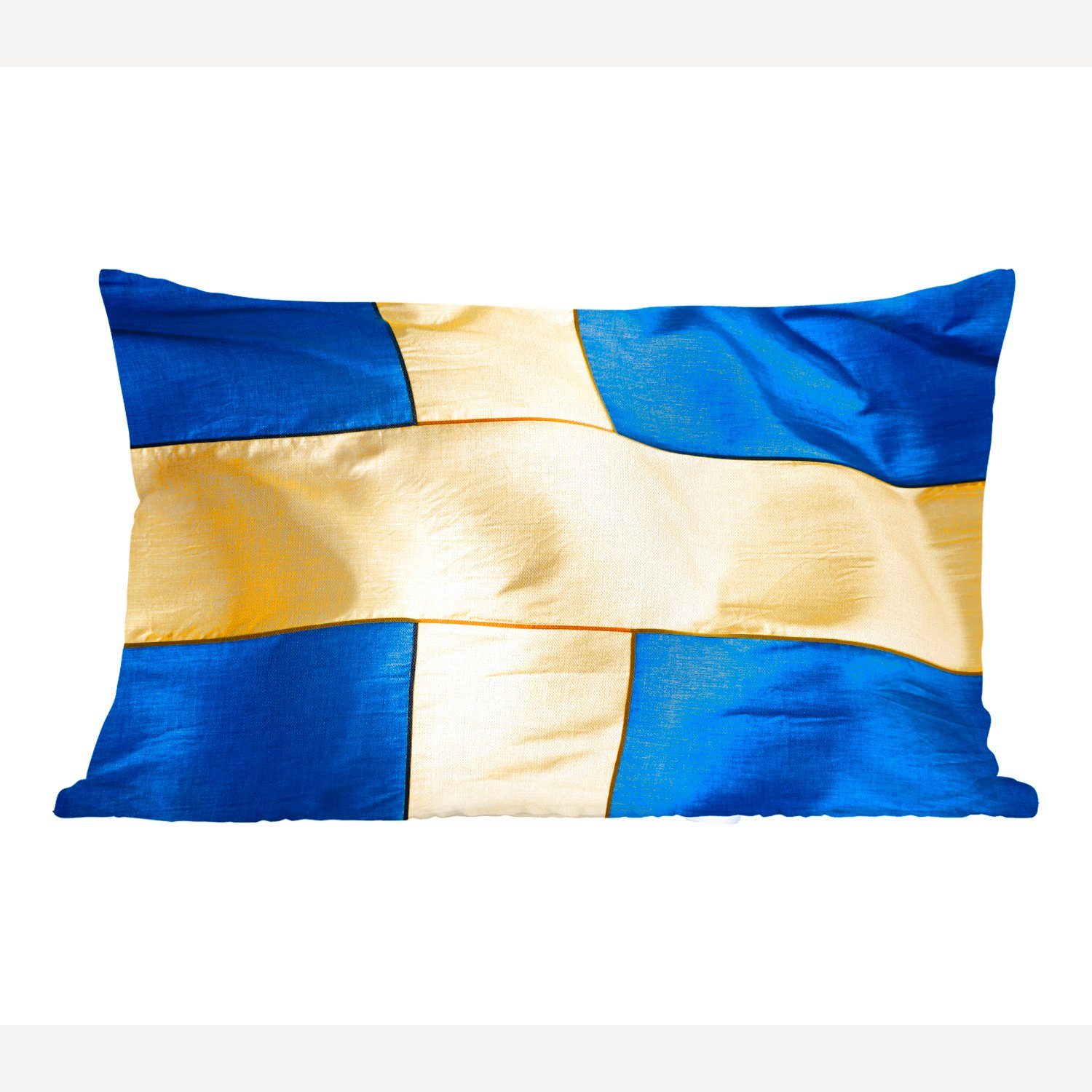 MuchoWow Dekokissen Nahaufnahme der Flagge von Schweden, Wohzimmer Dekoration, Zierkissen, Dekokissen mit Füllung, Schlafzimmer