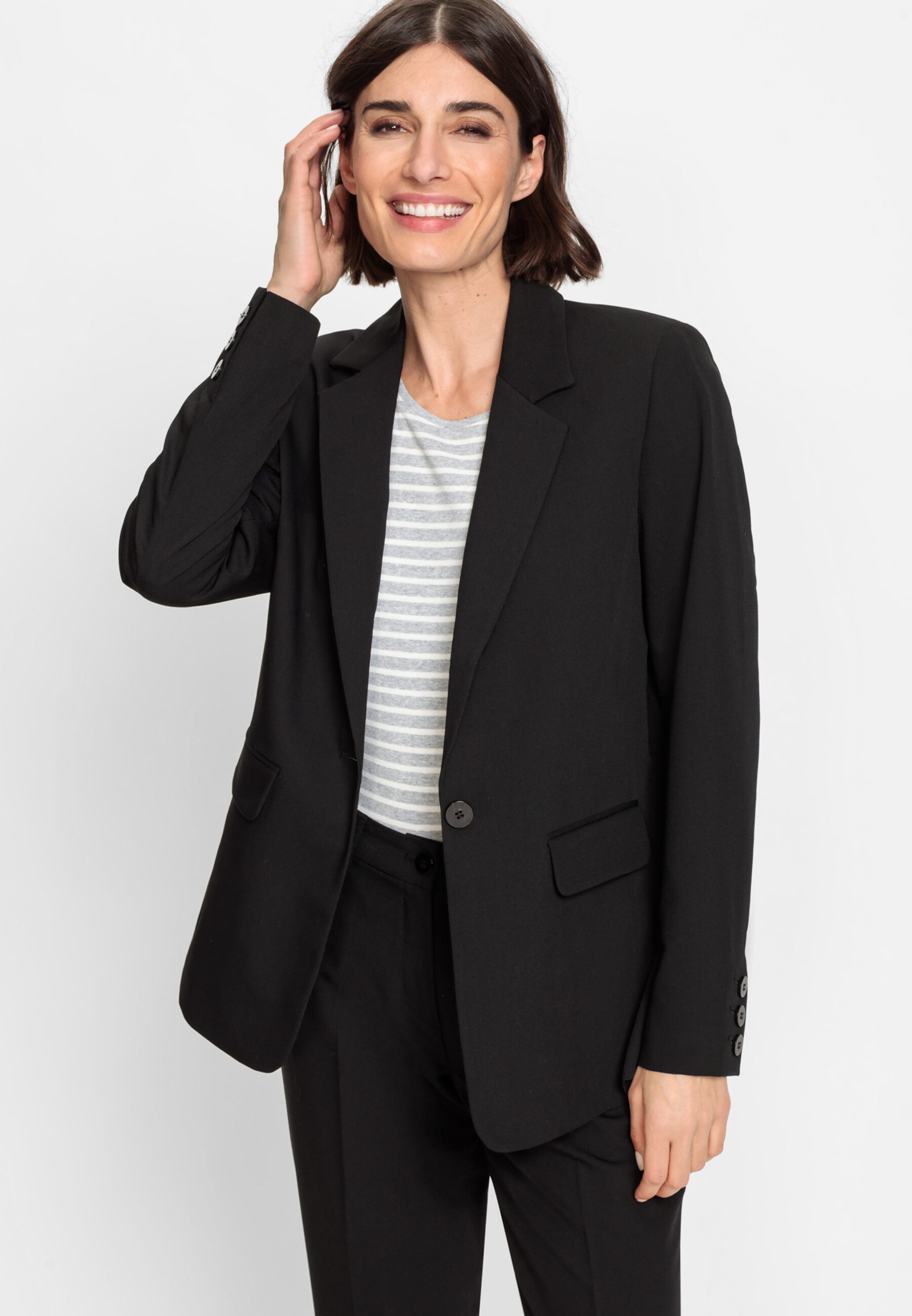 Olsen Kurzblazer mit 1-Knopf-Verschluss