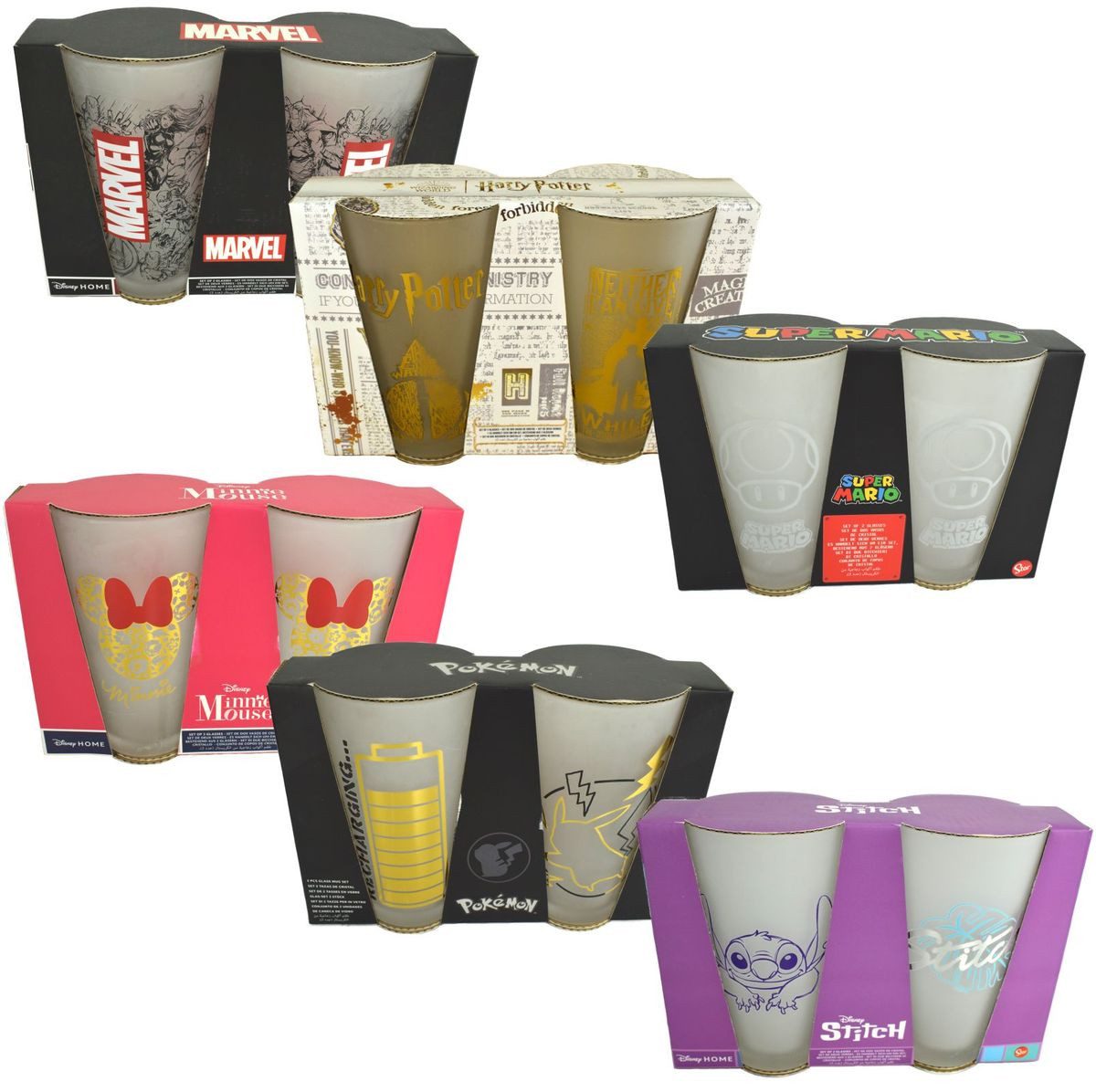 Stor Tasse Trinkglas Set im Geschenkkarton 2er Set verschiedene Motive, 1-tlg., Borosilikatglas, authentisches Design