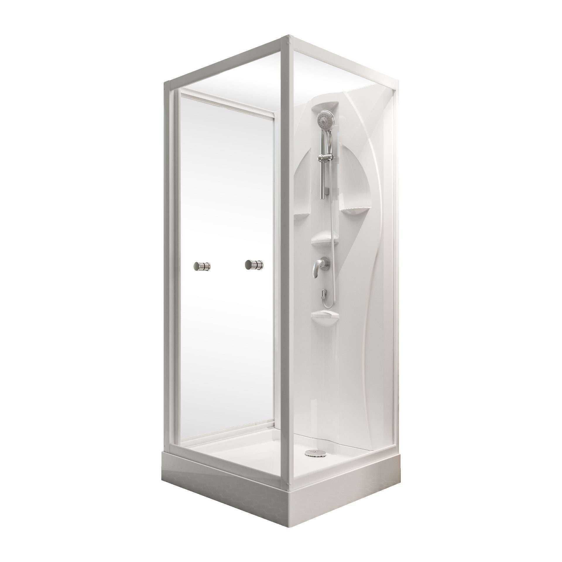 Schulte Komplettdusche Juist, BxT: 90x90 cm, Sicherheitsglas, Komplett Set mit Duschwanne U-Form Schiebetür