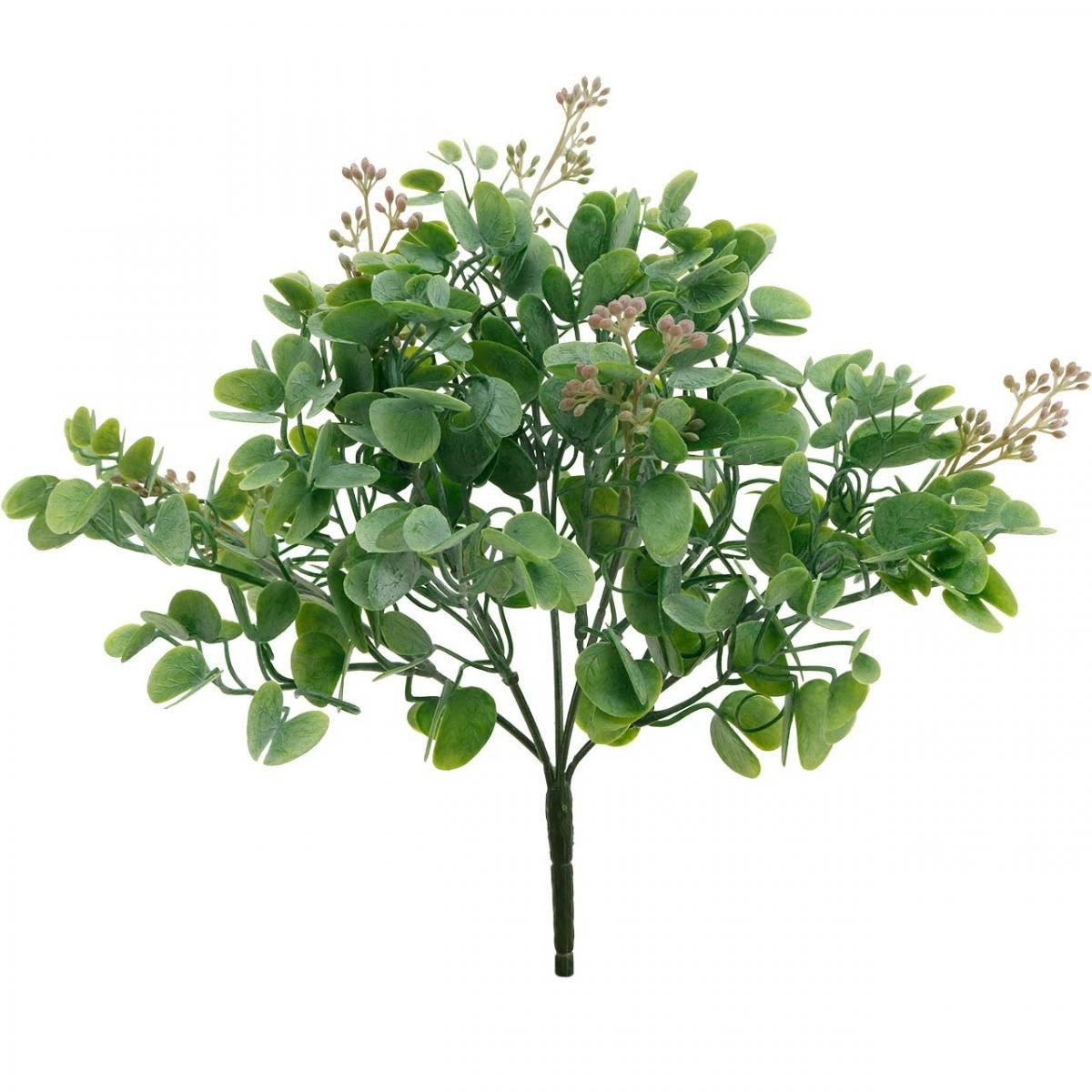 Künstliche Zimmerpflanze Künstlicher Eukalyptusstrauß mit Blüten für Tischdeko und, Viana, Höhe 26 cm