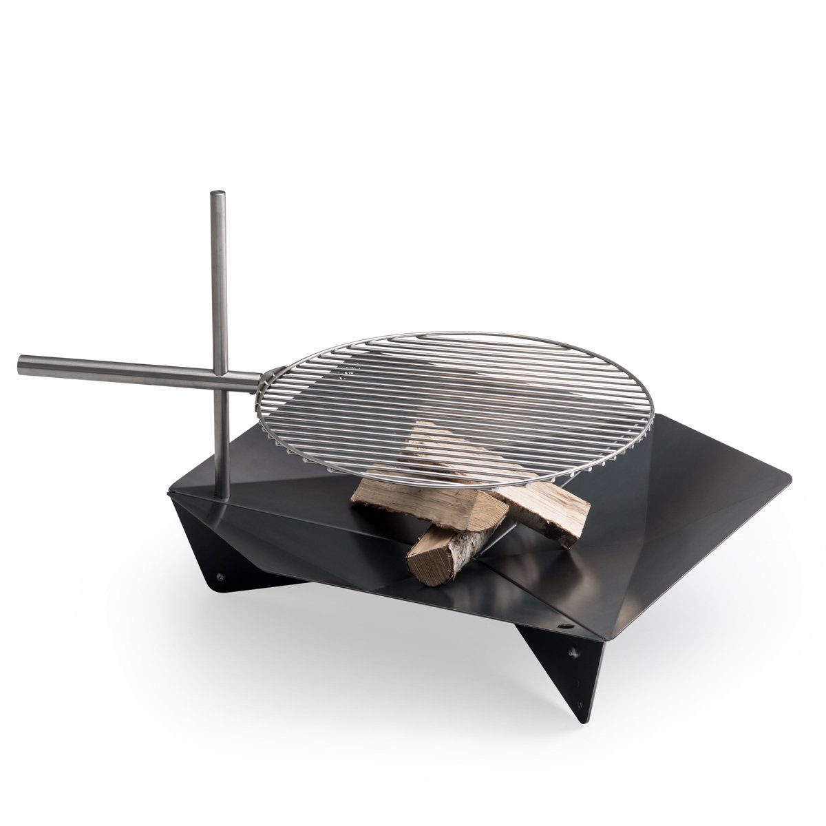 höfats Grillrost TRIPLE (Zubehör für CUBE Feuerschale, höhenverstellbar und schwenkbar, verwandelt TRIPLE Feuerschale in einen Grill), Rost mit Ø 6 mm-Stäben