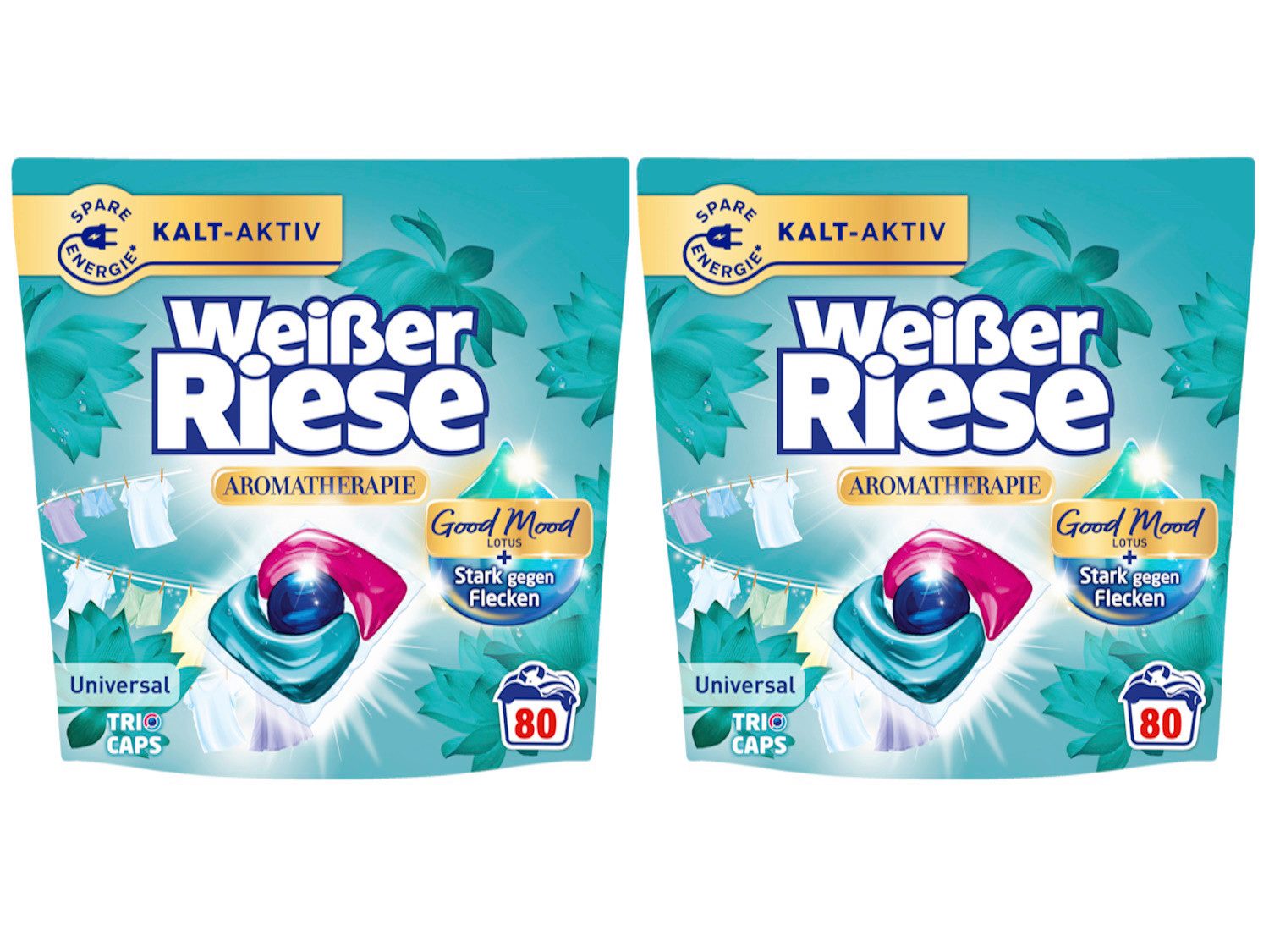 Weißer Riese WEISSER RIESE Trio-Caps 2x80 WL Aromatherapie Vollwaschmittel