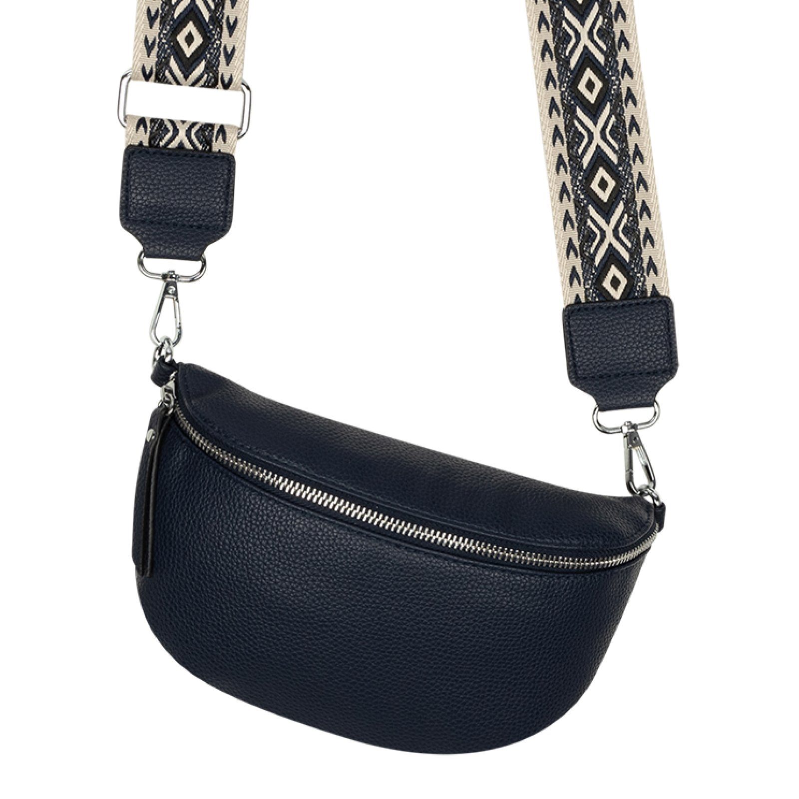 CrossOver, BLUE Italy-De, Bauchtasche Kunstleder EAAKIE Hüfttasche Umhängetasche Crossbody-Bag als Gürteltasche tragbar Schultertasche, Umhängetasche