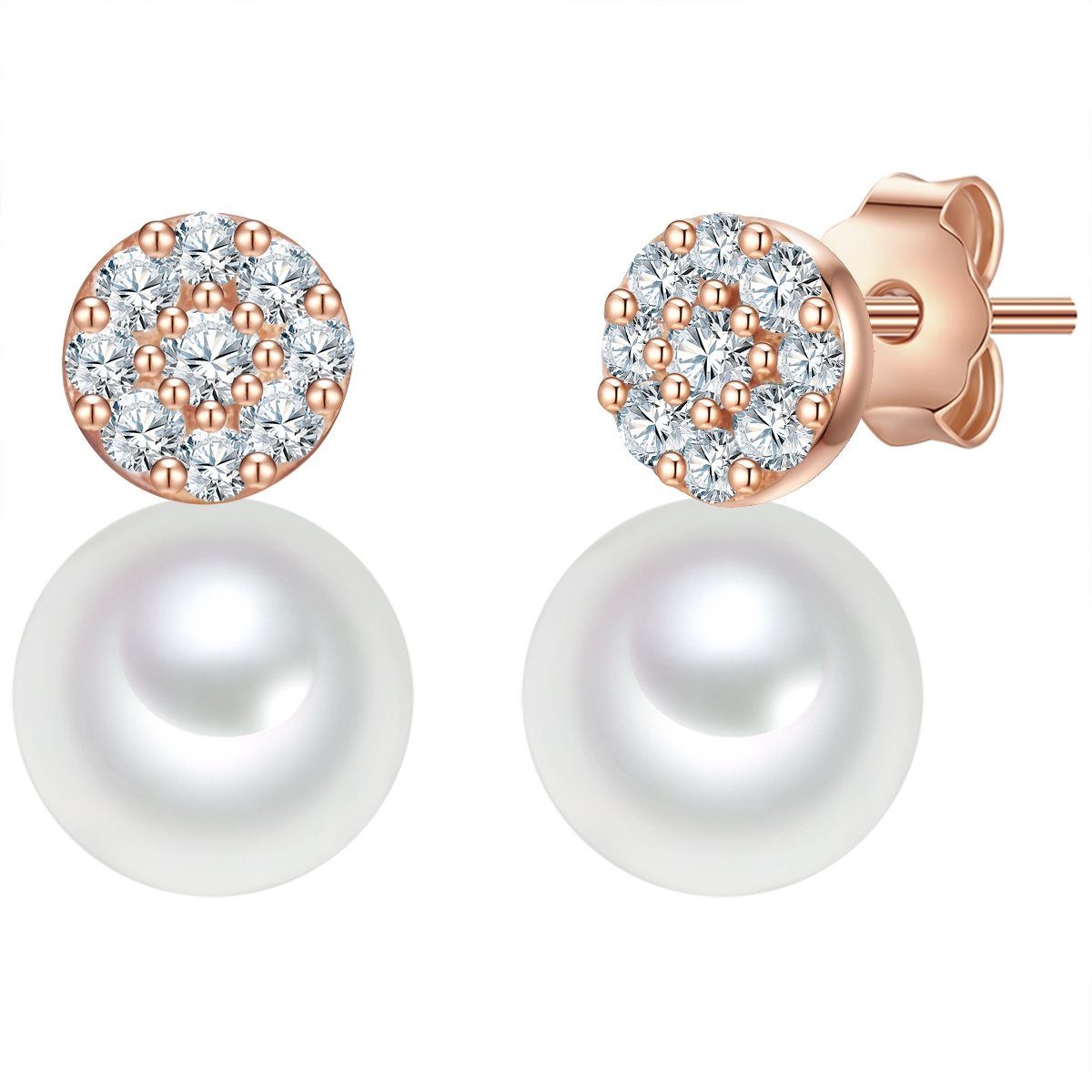 Valero Pearls Perlenohrringe roségold, aus Sterling Silber