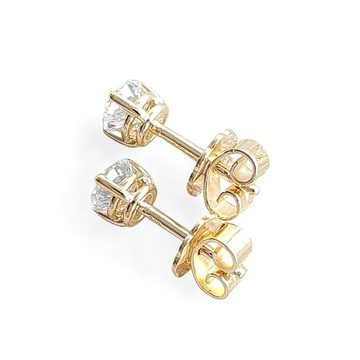Webgoldschmied Paar Ohrstecker Diamant Ohrstecker 750 Gold mit 2 Diamanten Brillanten 0,80 F/IF