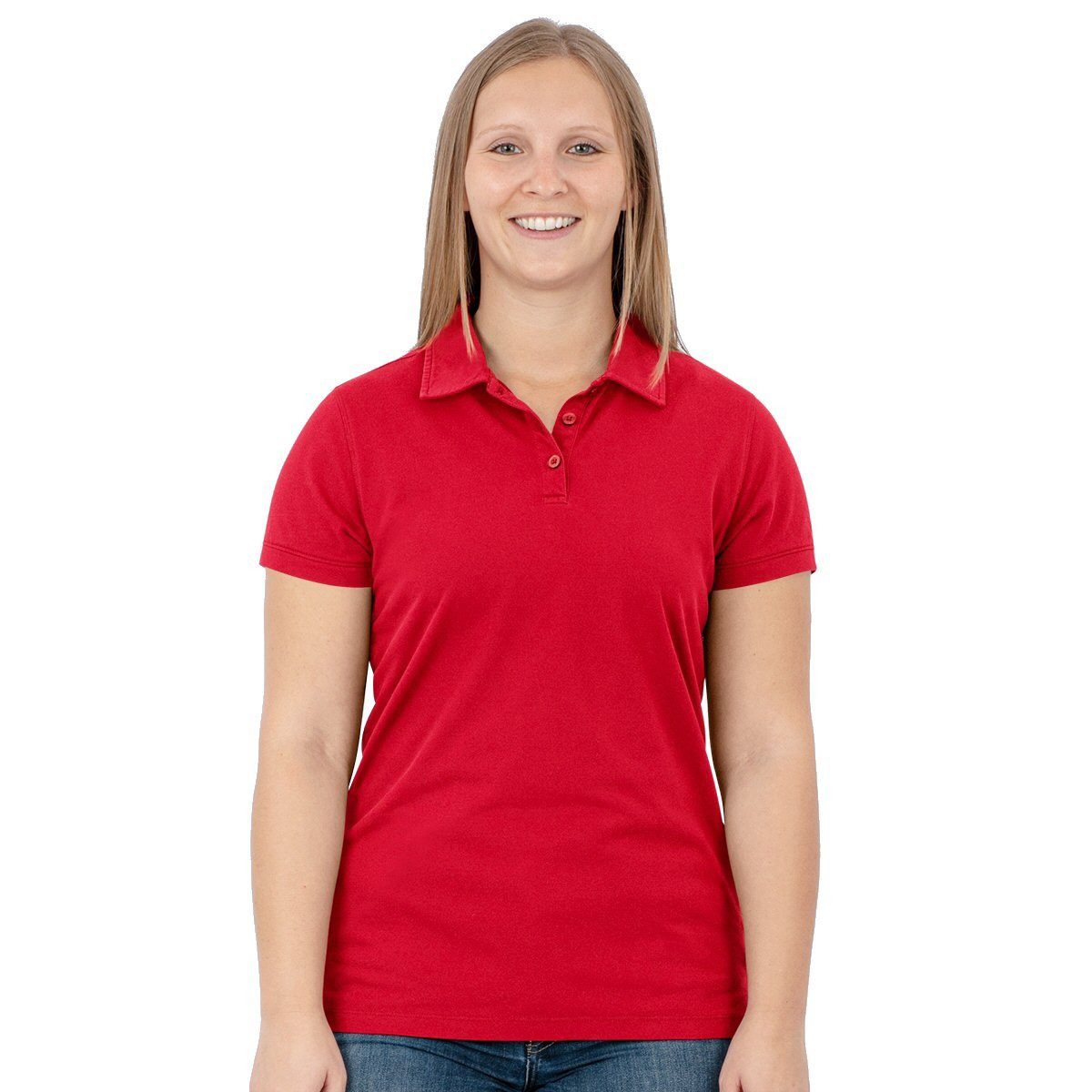 Jako Poloshirt Doubletex (Polyester/Baumwolle) rot Damen