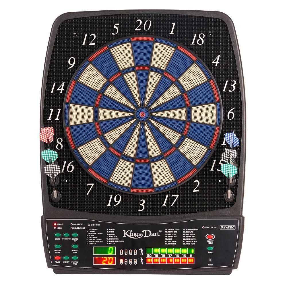 Kings Dart Dartscheibe Elektronische Dartscheibe Profi, Abwechslungsreich dank 28 Spielvarianten inkl. Cricket