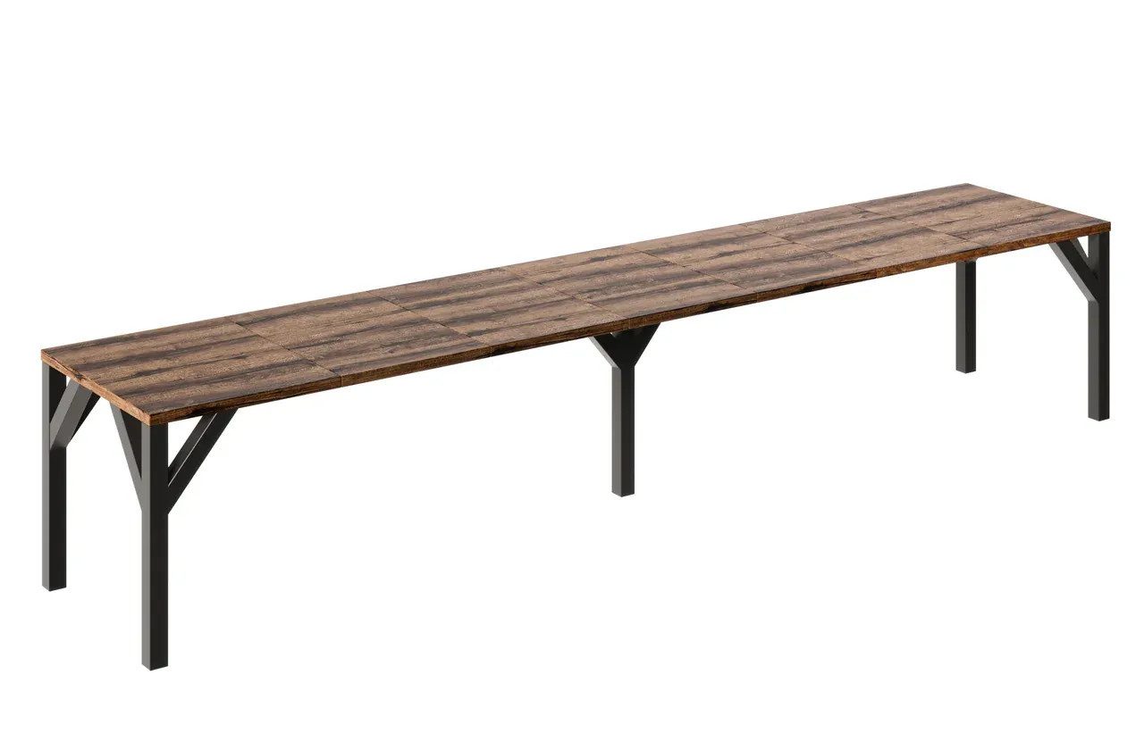Endo-Moebel Kulissen-Esstisch XXL Dunaj 130-405cm ausziehbar erweiterbar extra groß 4m lang (1 Tisch), für 10-12 Personen, breit, riesiger Designtisch, Funktionstisch modern