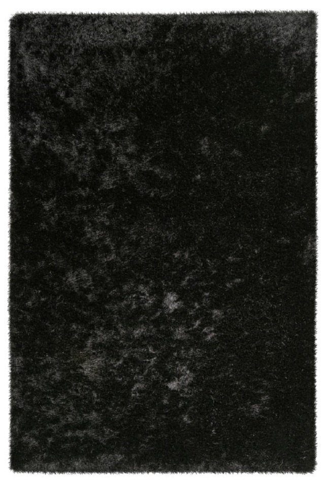 Teppich Teppich modern Design, schwarz, LALEE, Rechteckig, Höhe: 37 mm, Shaggy, Hochflor, Langflor, einfarbig, uni