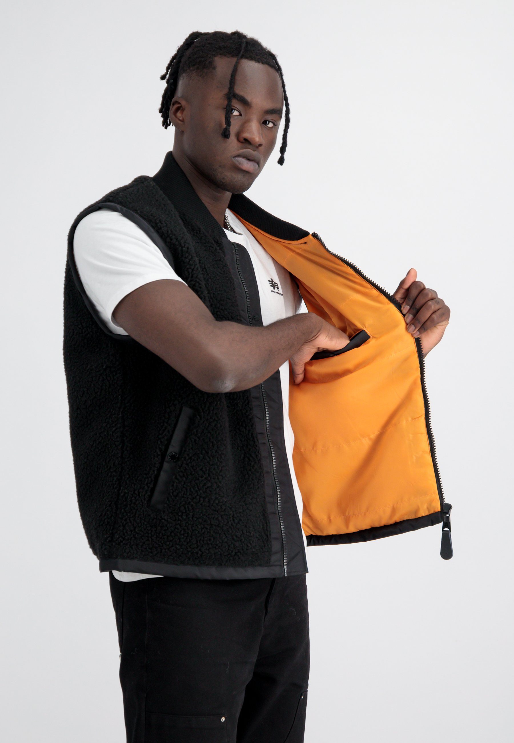 Men Teddy Vest Alpha Alpha - black Industries Blouson Vests Industries