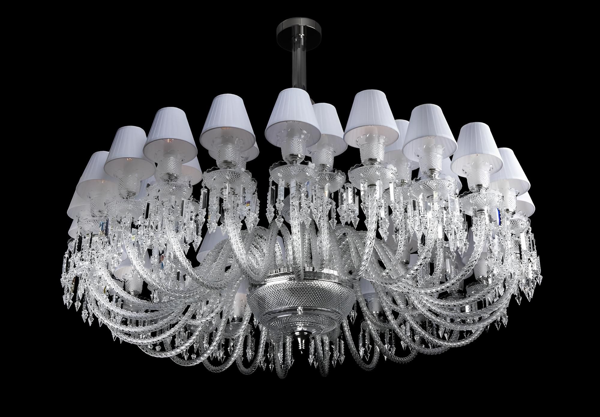 JVmoebel Kronleuchter XXL Leuchte 36x Lampen Kronleuchter Palast Villa Leuchten Lampe, Transparent-Amber, Made in Europa