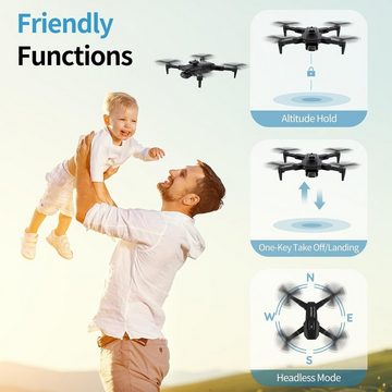 Weinsamkeit Drohne mit Kamera Drohnen für Kinder Drohne (1080P HD, Elektrisch Einstellbar WiFi FPVDrone für Anfänger RCQuadcoptermit2Akku)