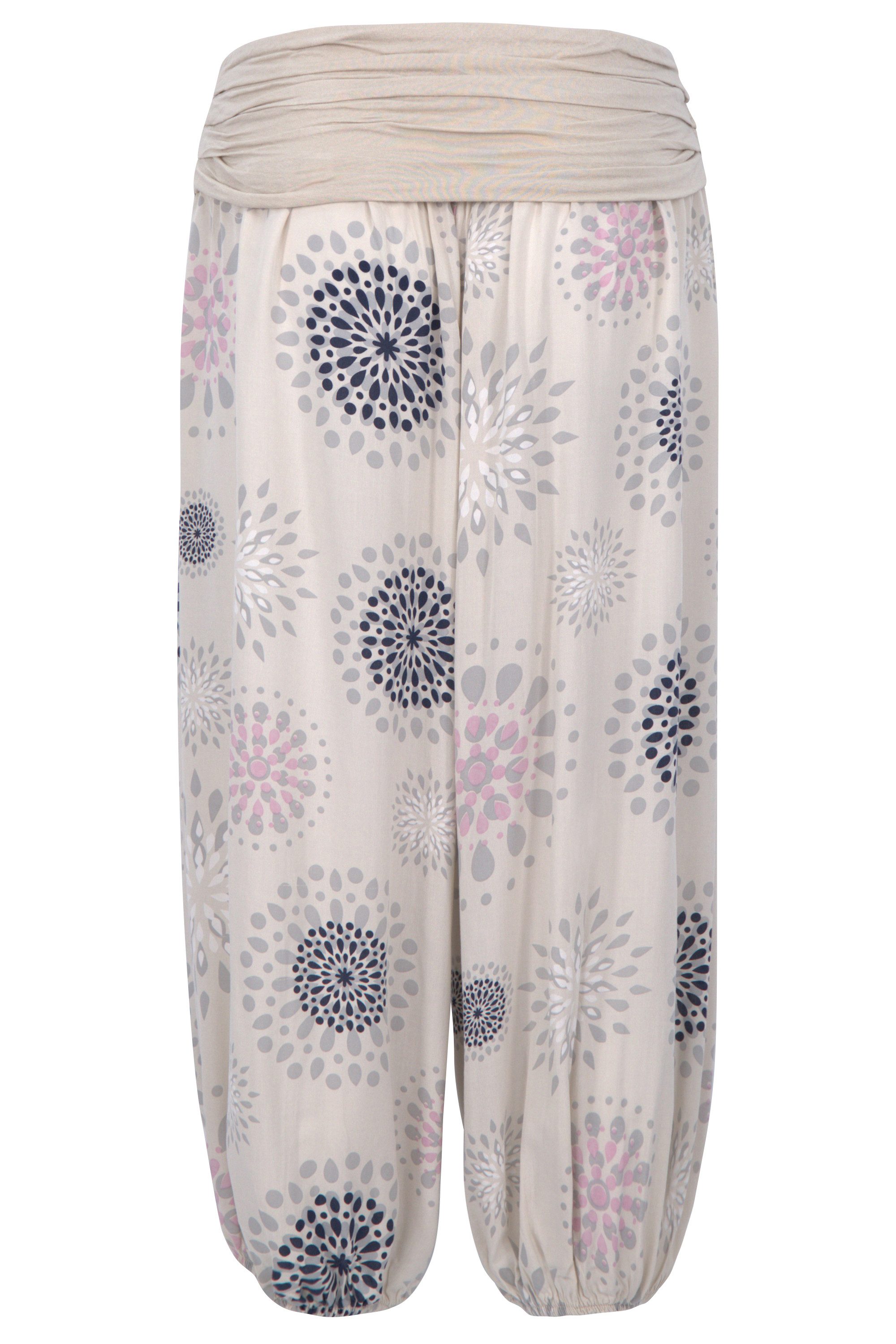 malito more than fashion Haremshose malito Damen Capri Hose mit Print, Haremshose zum Tanzen, Pumphose kurze Pluderhose in modischen Farben Einheitsgröße