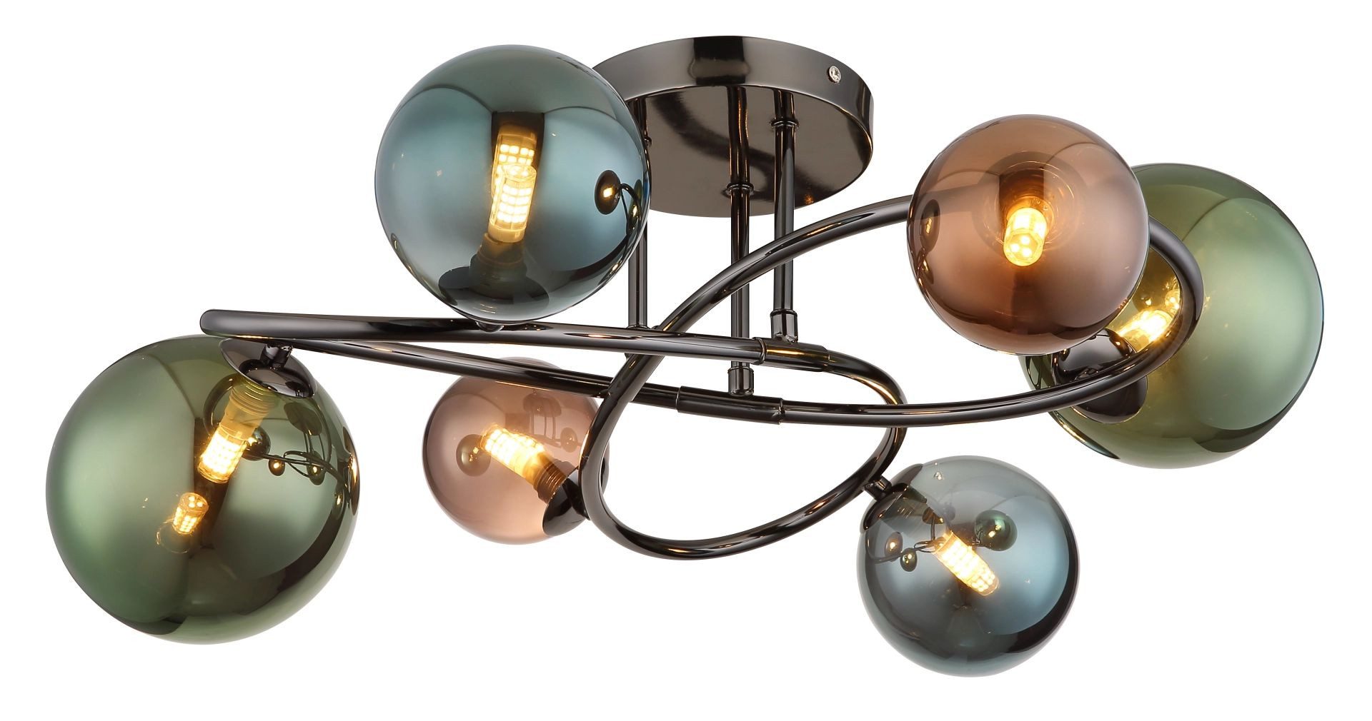 GLOBO LIGHTING LED Deckenleuchte RIHA, Leuchtmittel wechselbar, Warmweiß, Deckenlampe, Glas, Wohnzimmer, Esszimmer