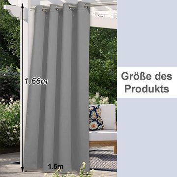 Outdoorgardine Outdoor Gardinen Wasserdicht Sonnenschutz Terrasse Vorhänge 1 Stücke, Rnemitery