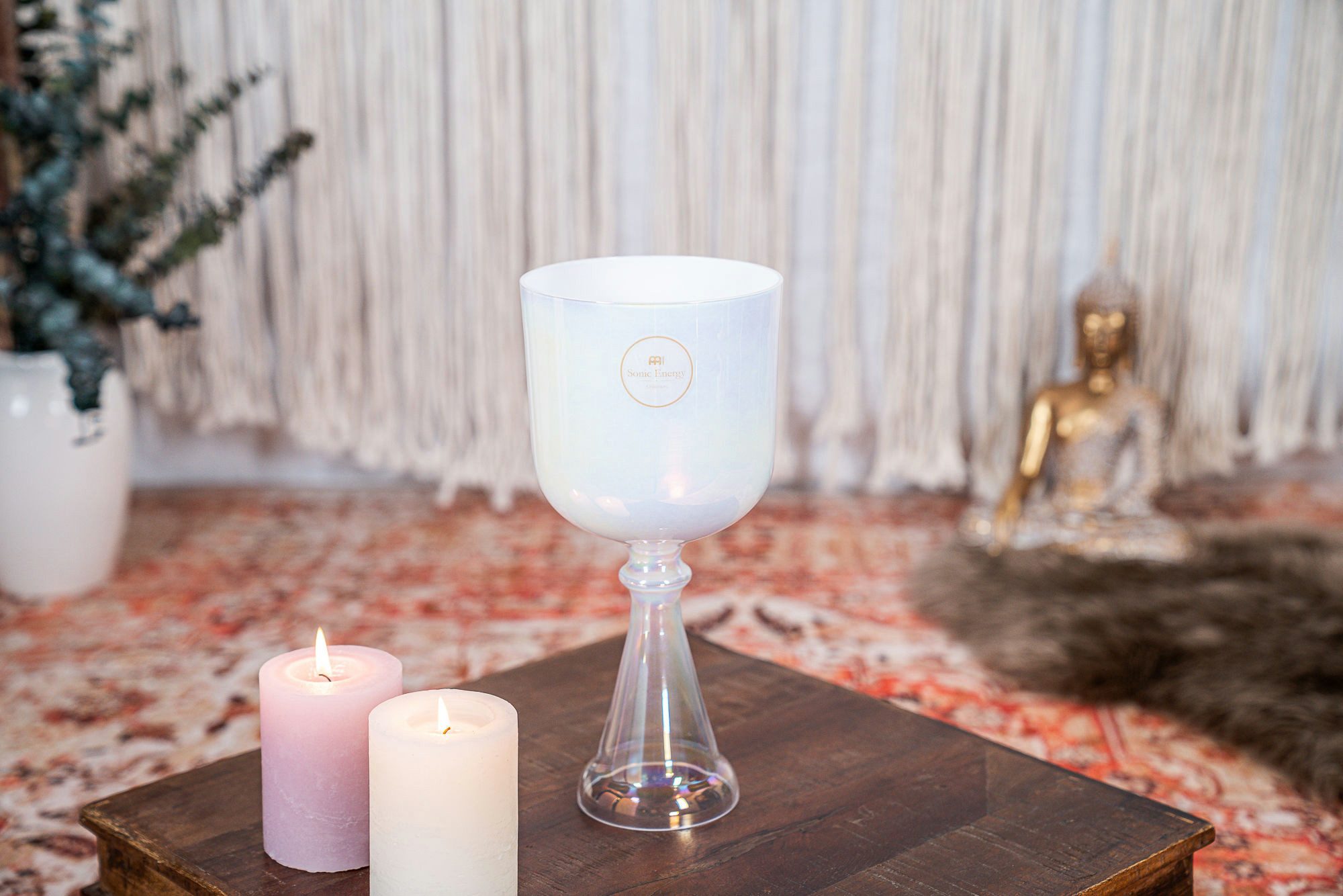 Meinl Sonic Energy Klangschalen CSC55AC Crystal Singing Chalice 5,5" Creme, Ideal für Chakra-Behandlung, Meditation, Klangtherapie und Yoga