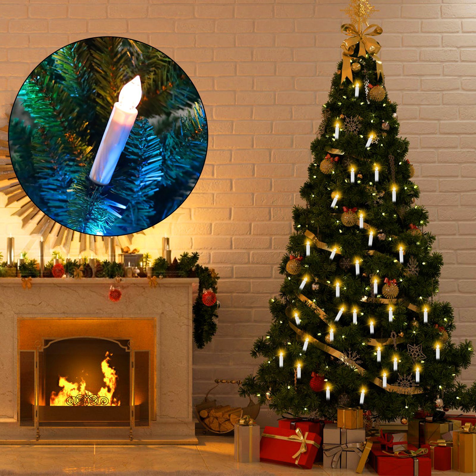 OZAVO LED-Christbaumkerzen 10-40set, Weihnachtskerzen Weihnachtsbaum Kerzen  Weihnachtsbeleuchtung