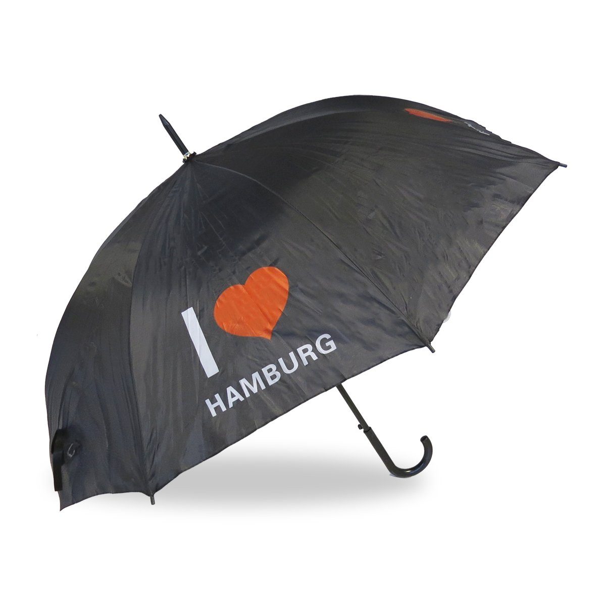 Sonia Originelli Taschenregenschirm Stockschirm "I Love Hamburg" Regenschirm Schutz Stadt schwarz
