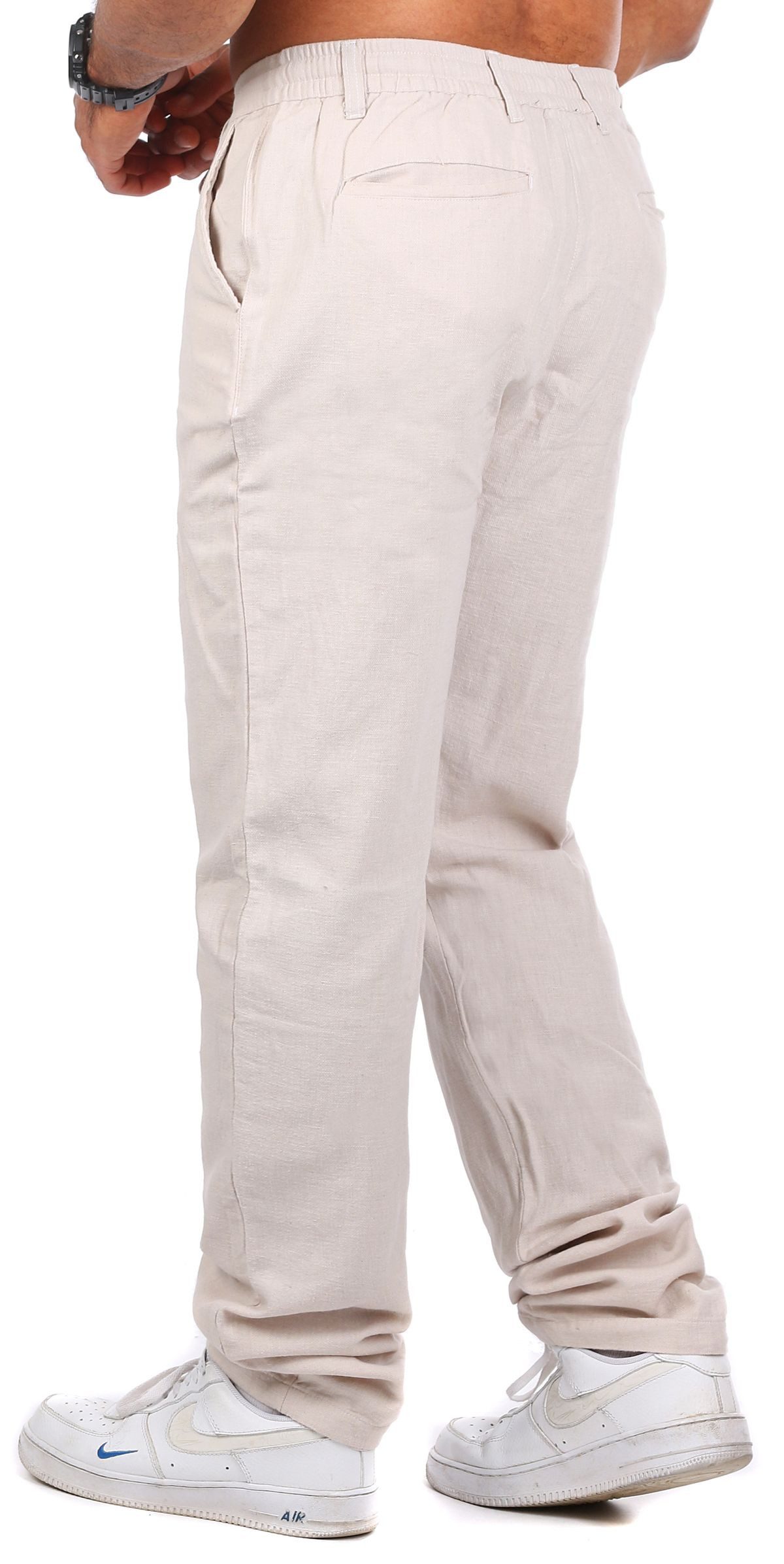 CARISMA Chinos Herren Leinen Baumwoll Mix Hose lang angenehm regular fit 2220-RF in Unifarbe
