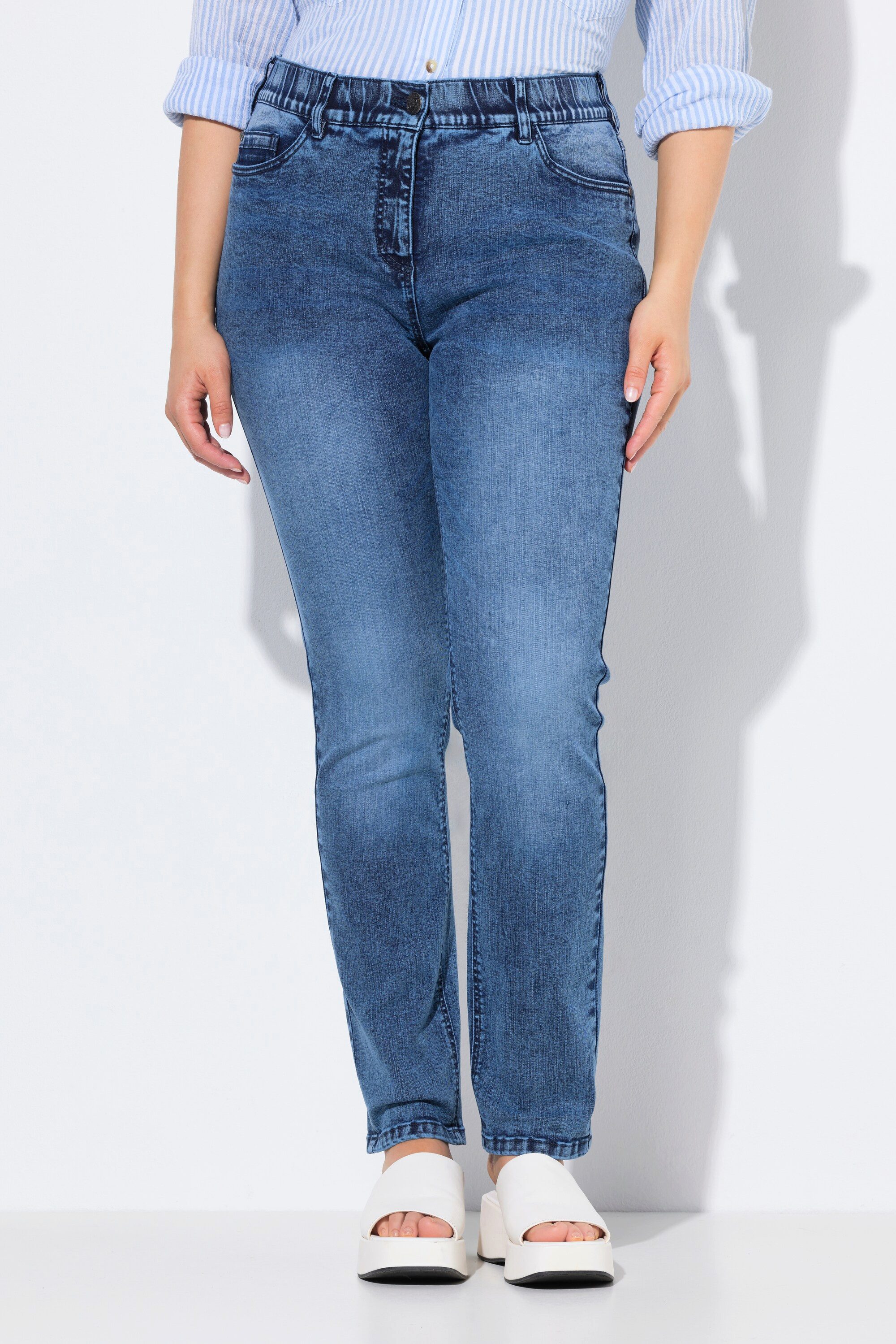 Ulla Popken Regular-fit-Jeans Джинсы Sarah Fransen schmales Bein recycelt