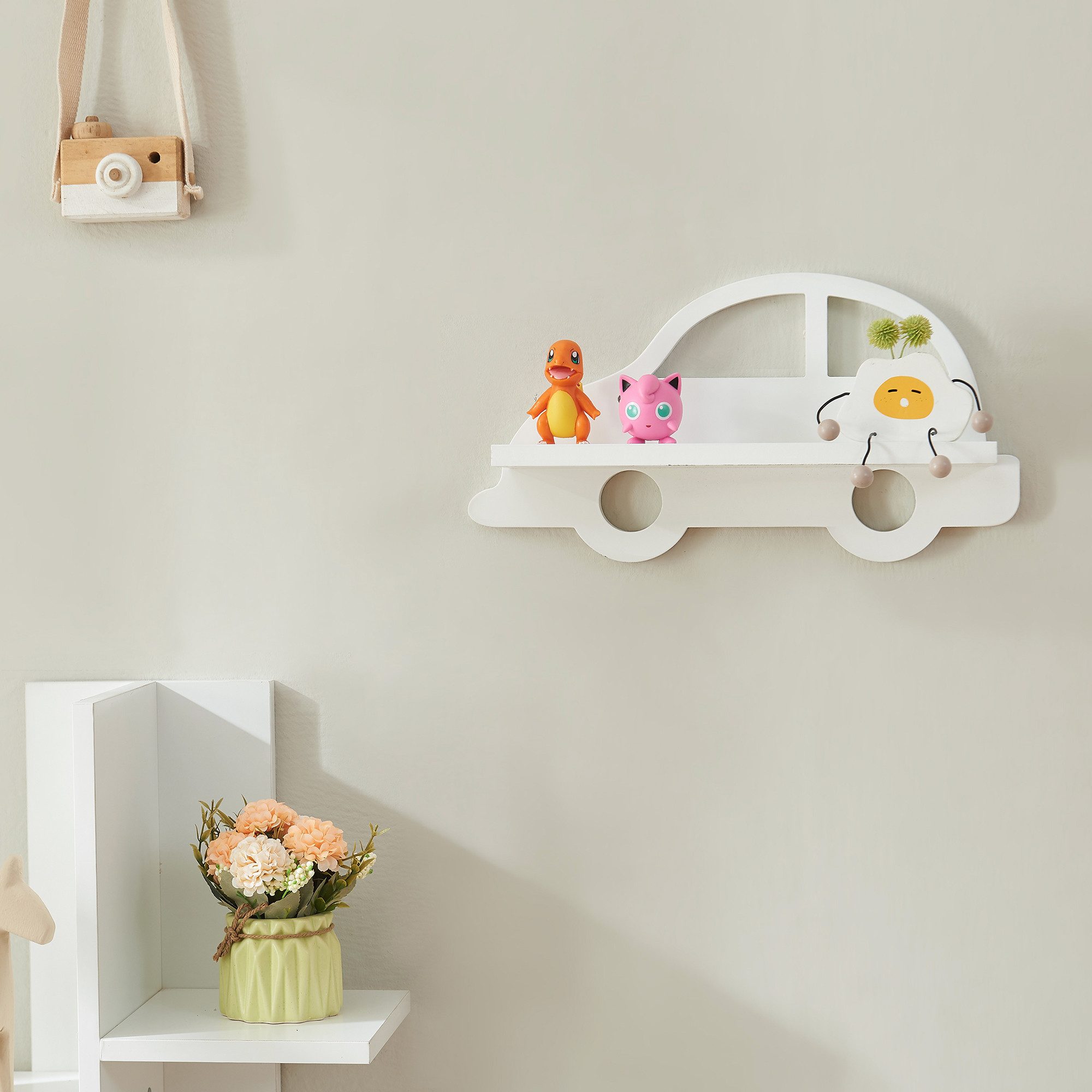 en.casa Kinderregal, Skanderborg Hängeregal 21x40x10.8 cm Weiß günstig online kaufen