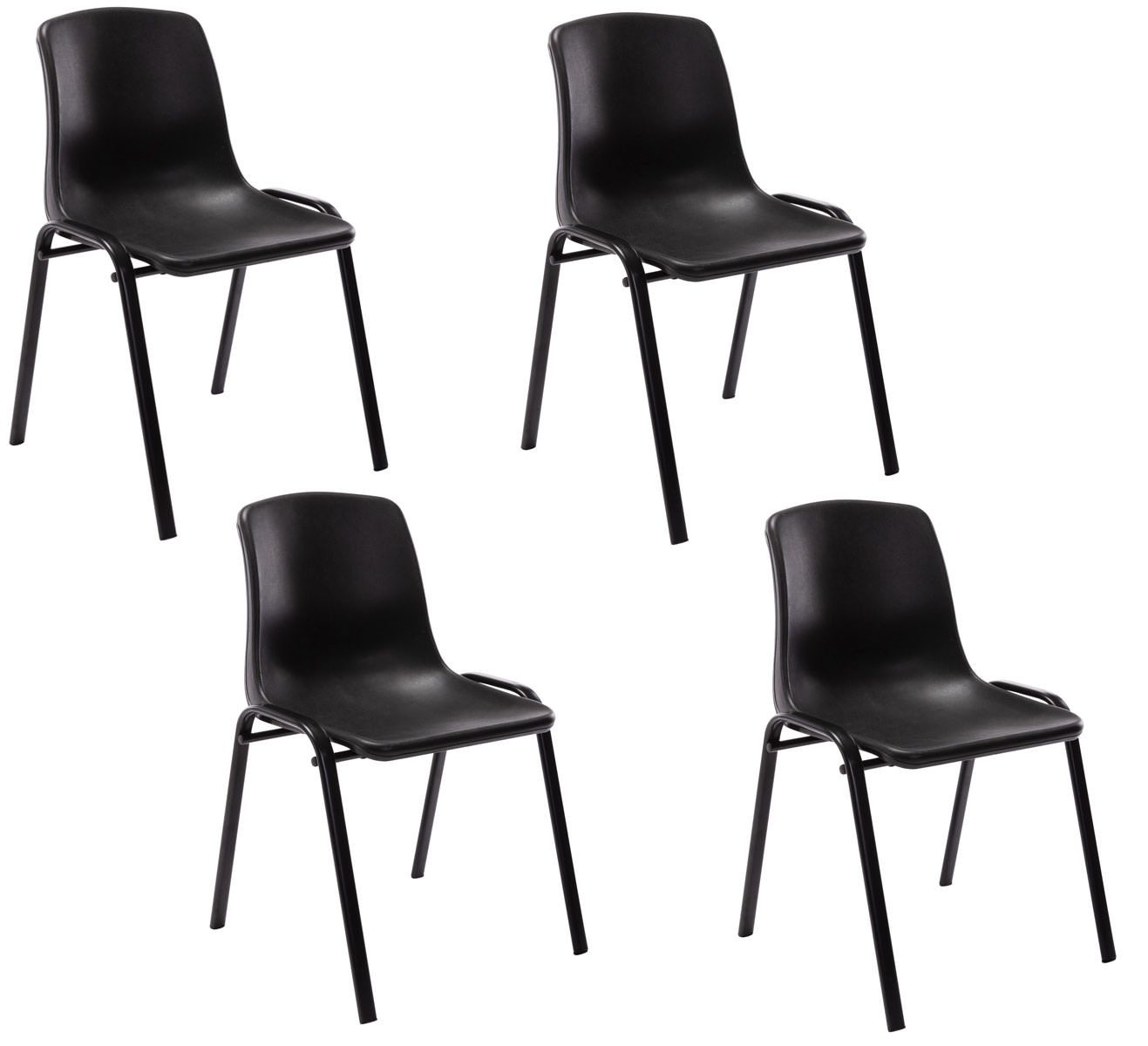 furnicato Stapelstuhl Nowra 76x47x52 cm schwarz (1 St)