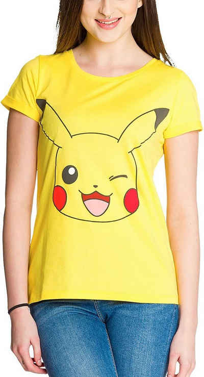 POKÉMON Print-Shirt PIKACHU T-Shirt Damen Gelb Pokemon