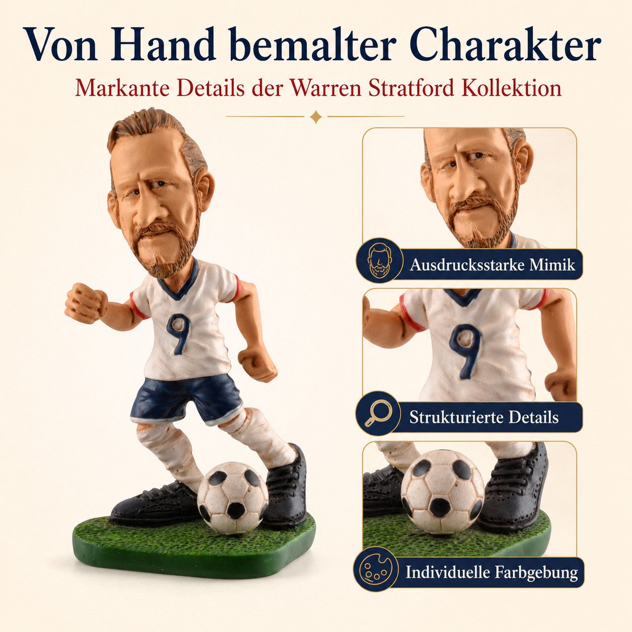 Vogler Dekofigur Dekofigur Comical Harry Fußballer-Karikatur 11 cm