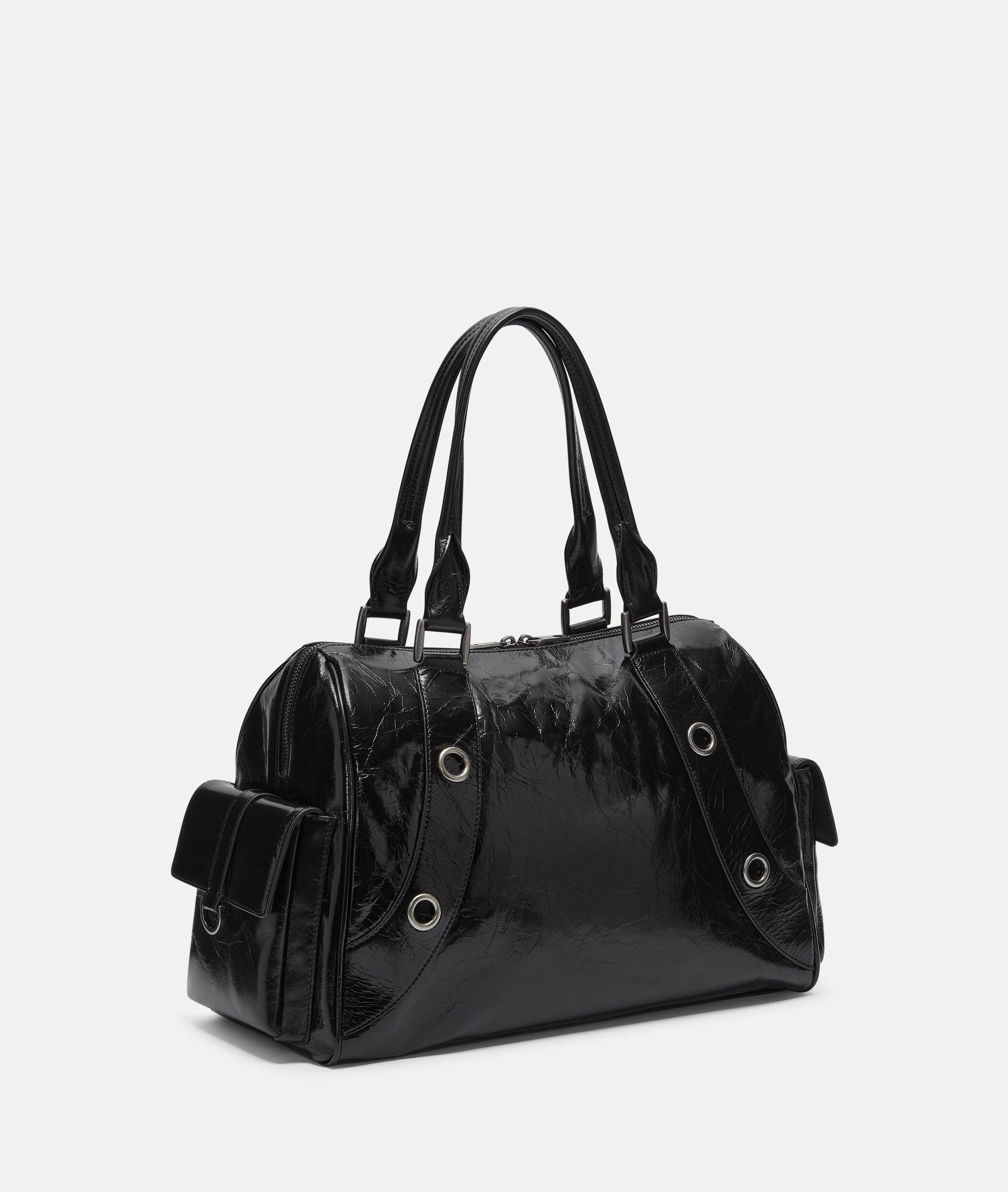 Liebeskind Berlin Schultertasche Satchel, Große Tasche aus Leder mit glossy günstig online kaufen