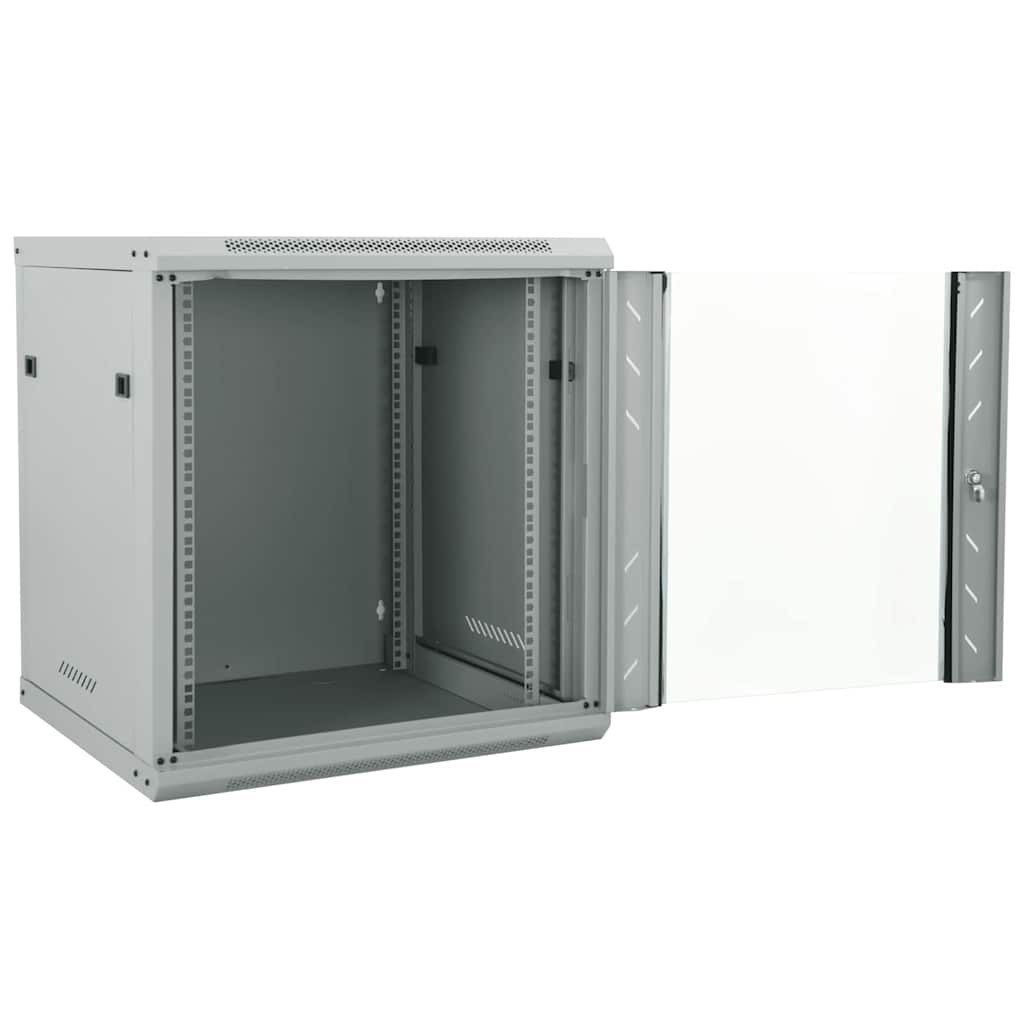 vidaXL Netzwerkschrank mit Speicher Grau 60 x 45 x 65 cm Stahl Netzwerk-Adapter