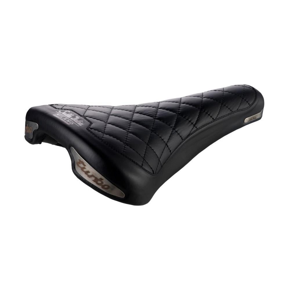 Selle Italia Fahrradsattel Selle Italia Turbo Bonnie Leder-Sattel L1 schwarz 146 × 275 mm, Fec-Al