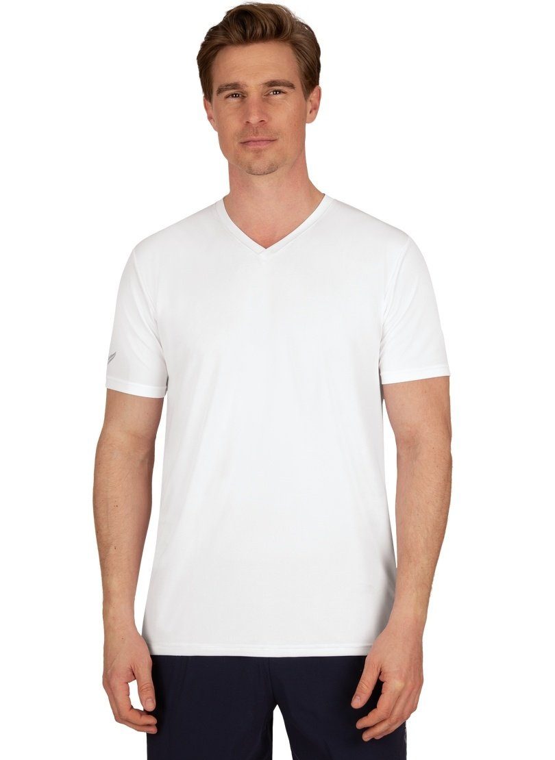 Trigema T-Shirt TRIGEMA V-Shirt COOLMAX® weiss