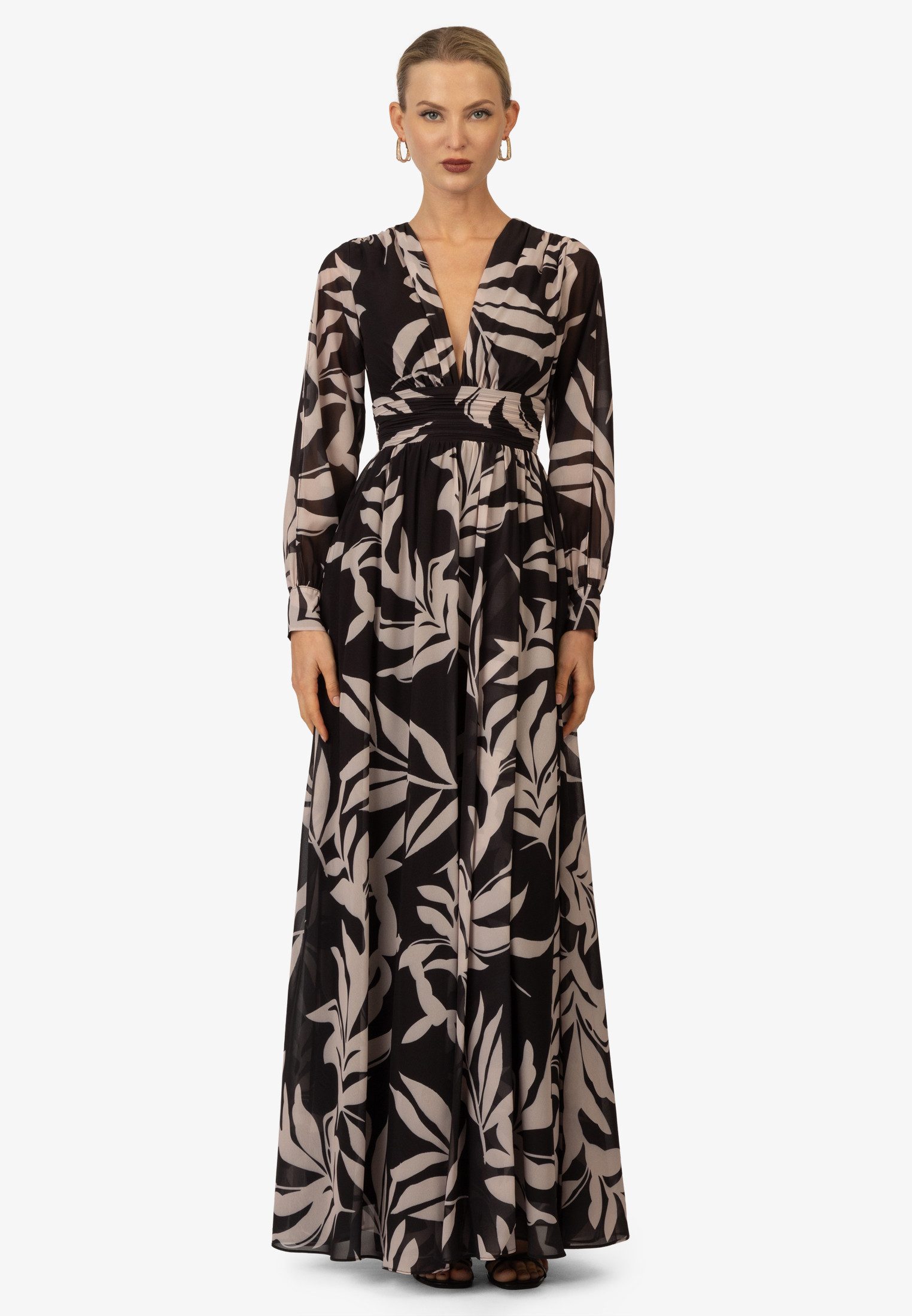 Kraimod Abendkleid mit V-Ausschnitt und langen Ärmeln günstig online kaufen