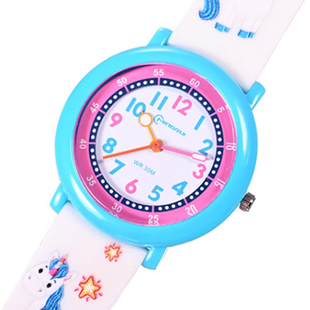 Quarzuhr Kinder Armbanduhr Einhorn Wassermelone Silikonuhr für Mädchen