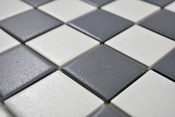 Mosani Mosaikfliesen Keramik Mosaik Fliese Mosaik RUTSCHEMMEND RUTSCHSICHER schwarz weiß