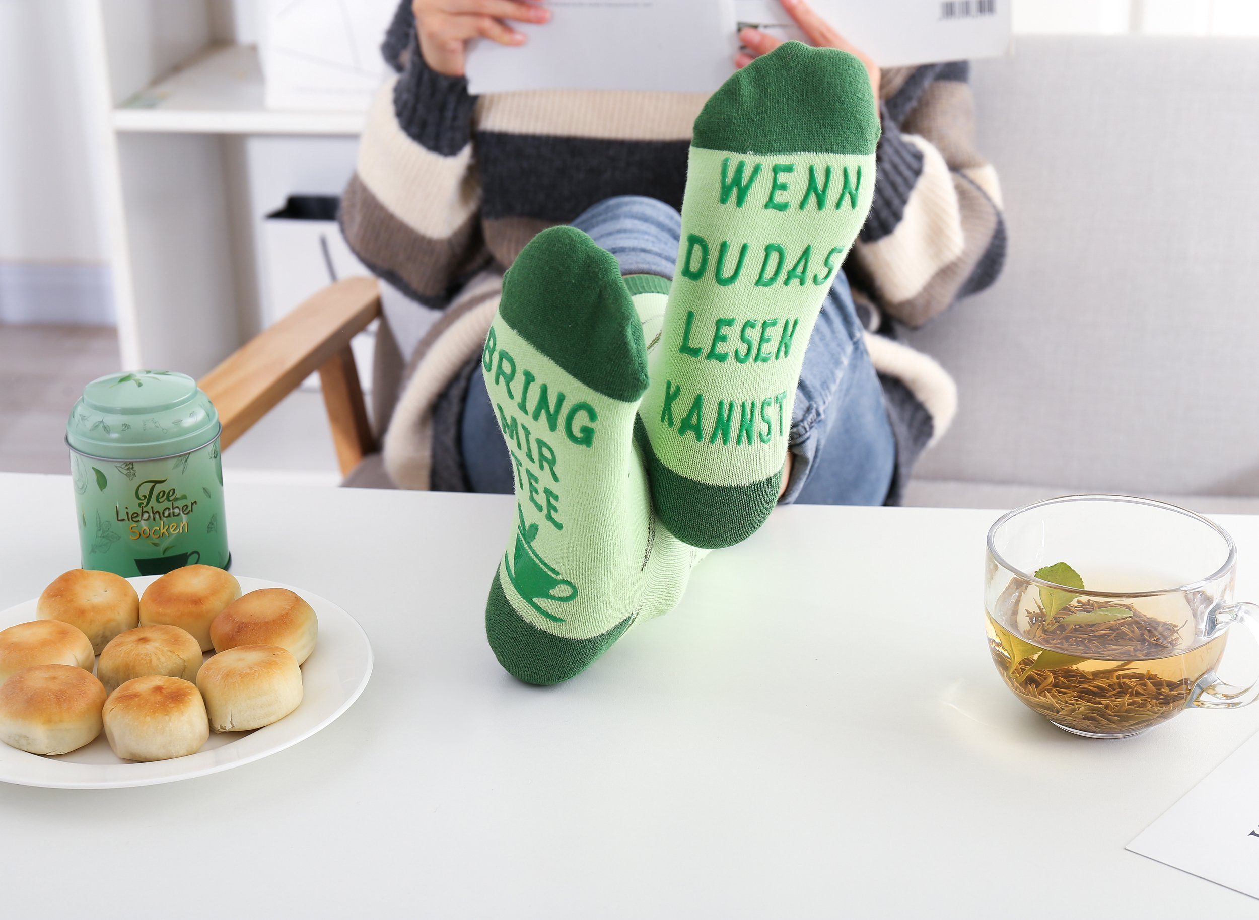 Lucadeau Freizeitsocken Kaffee Schoki Tee Socken günstig online kaufen