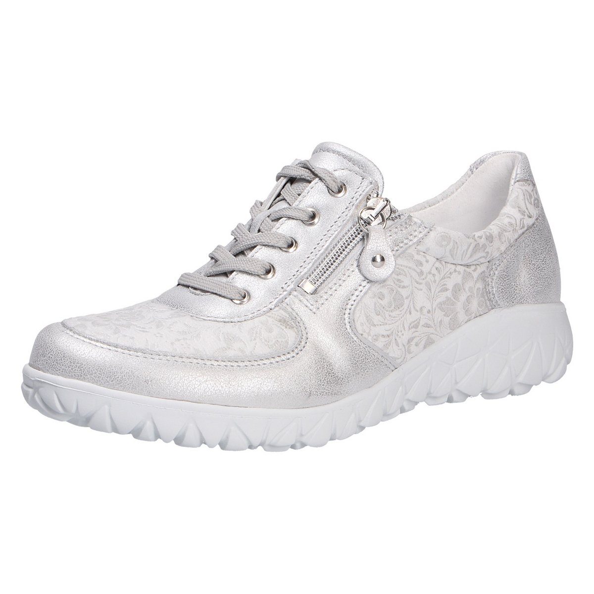 Freizeit Schnürer für Damen in silber Sneaker