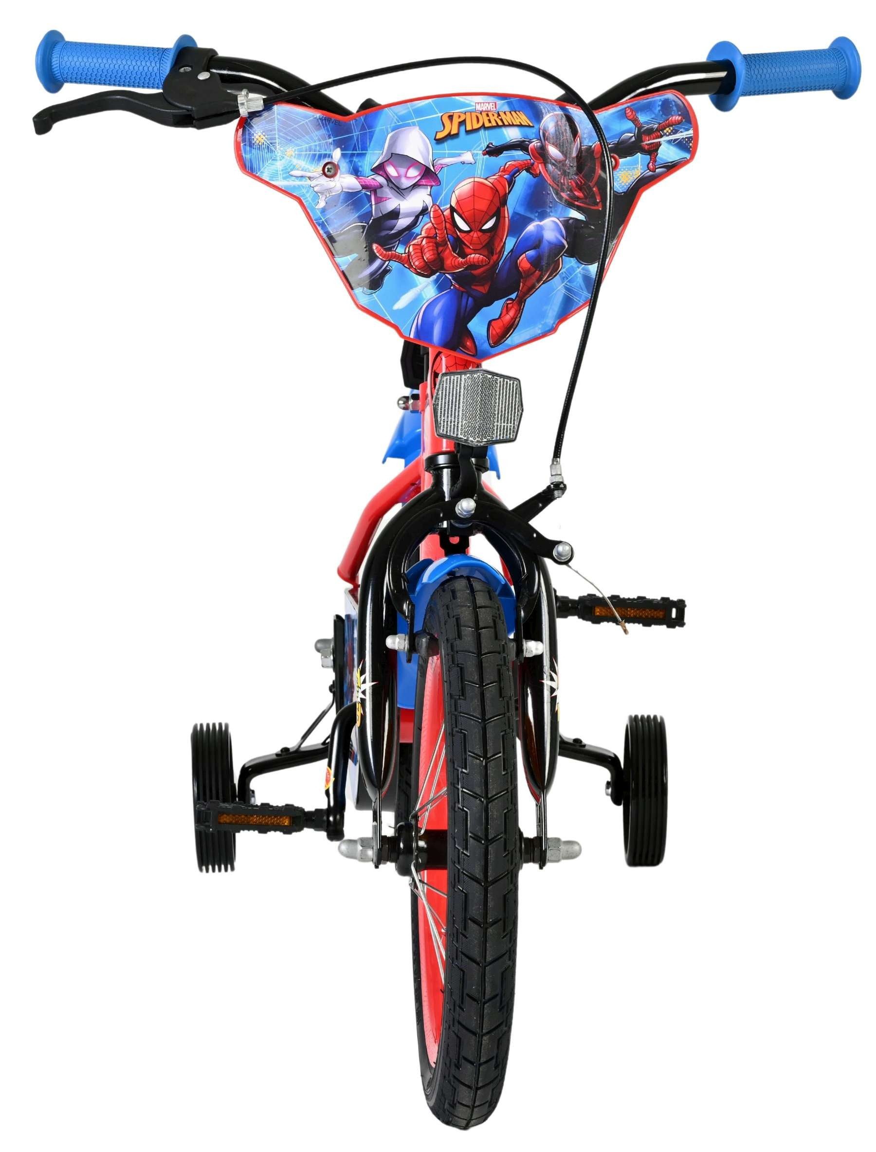 Volare Kinderfahrrad Marvel Spider-Man Kinderfahrrad - Jungen - 14 Zoll - Rot/Blau