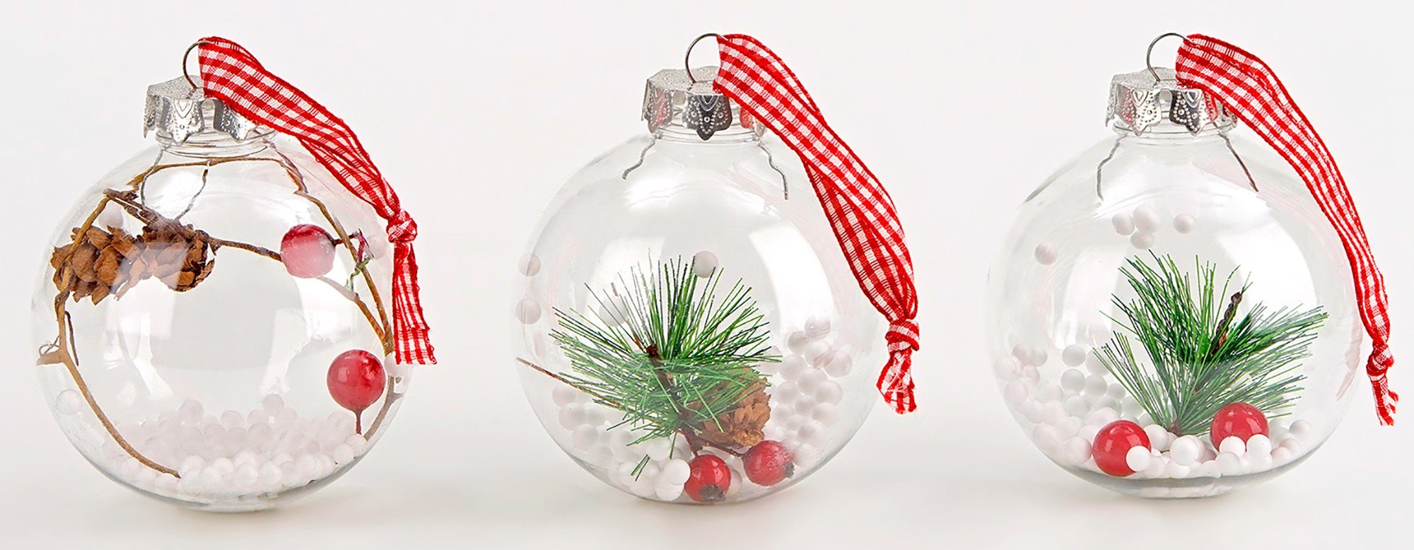 BRUBAKER Weihnachtsbaumkugel Christbaumkugel Set aus Acryl (12 St), Baumkugel Set mit Juteaufhängern, befüllte Weihnachtskugeln – Bild 4 von 5